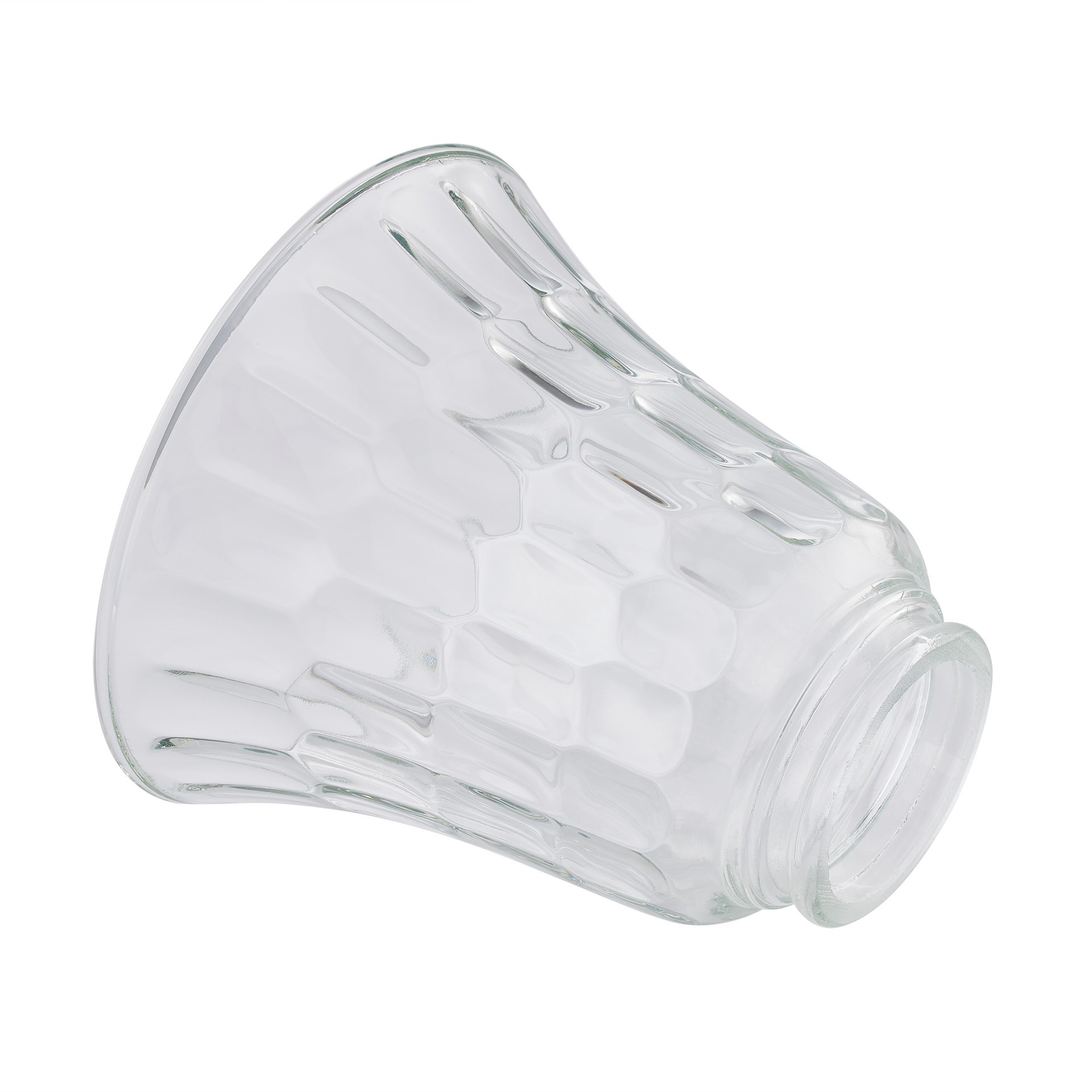 slide 4 of 6, Style Selections 4.75-in x 4.88-in Bell Clear Clear glass Pendant light shade with 2-1/4-in Fitter, 1 ct
