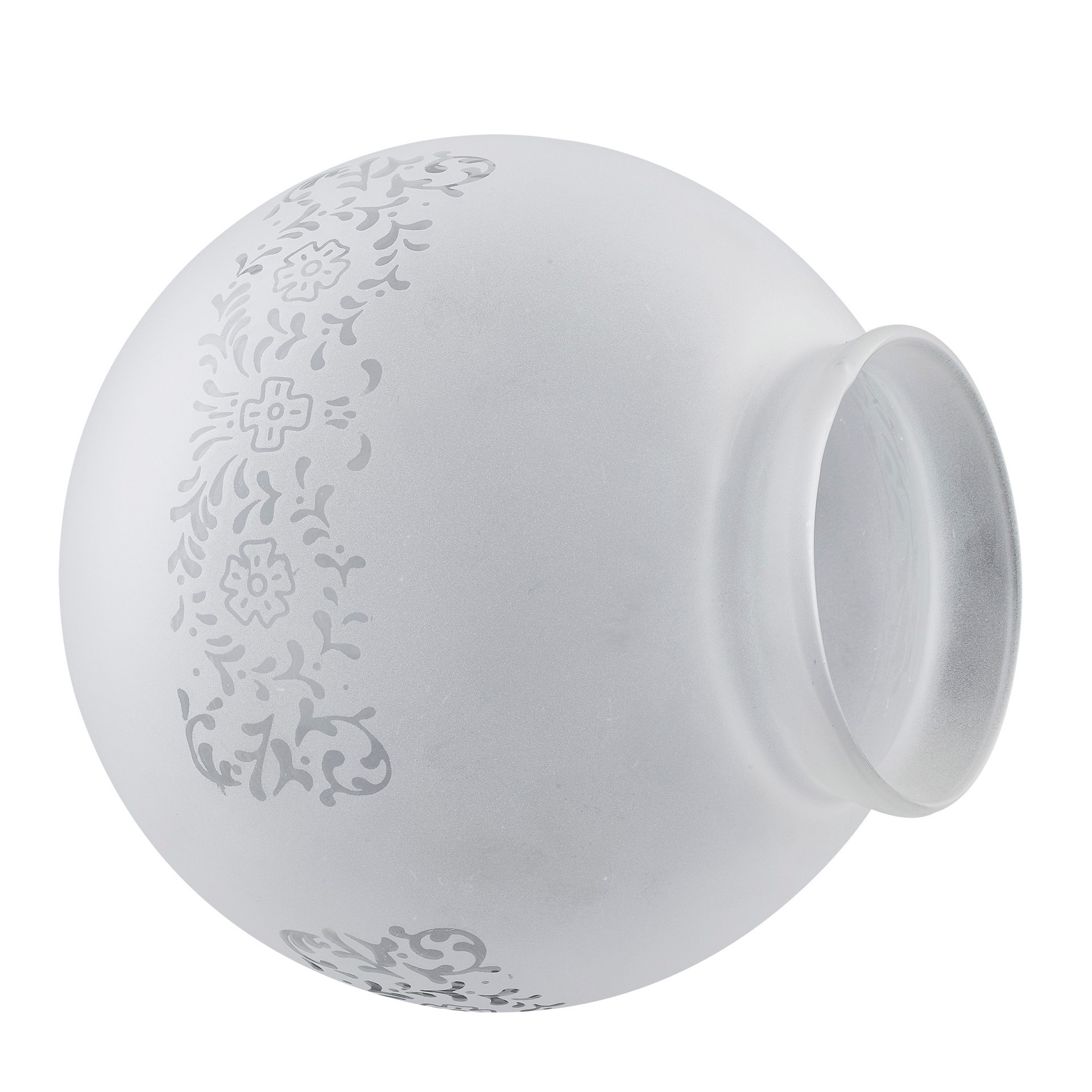 slide 4 of 6, Style Selections 6-in x 5.5-in Globe Frosted Etched glass Ceiling fan light shade with 3-1/4-in Fitter (Lip Fitter), 1 ct