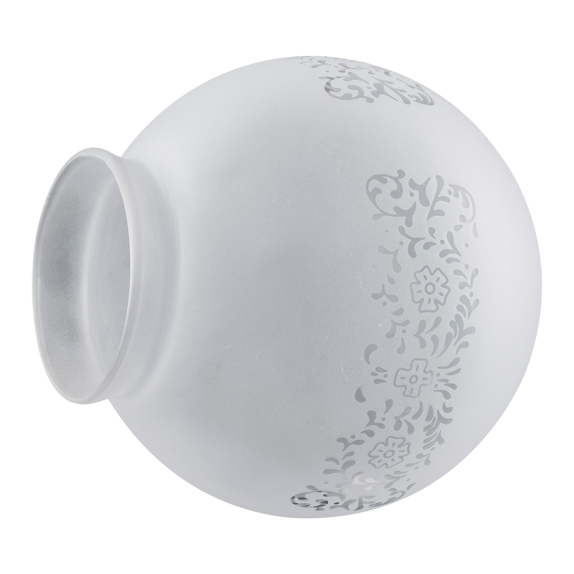 slide 5 of 6, Style Selections 6-in x 5.5-in Globe Frosted Etched glass Ceiling fan light shade with 3-1/4-in Fitter (Lip Fitter), 1 ct