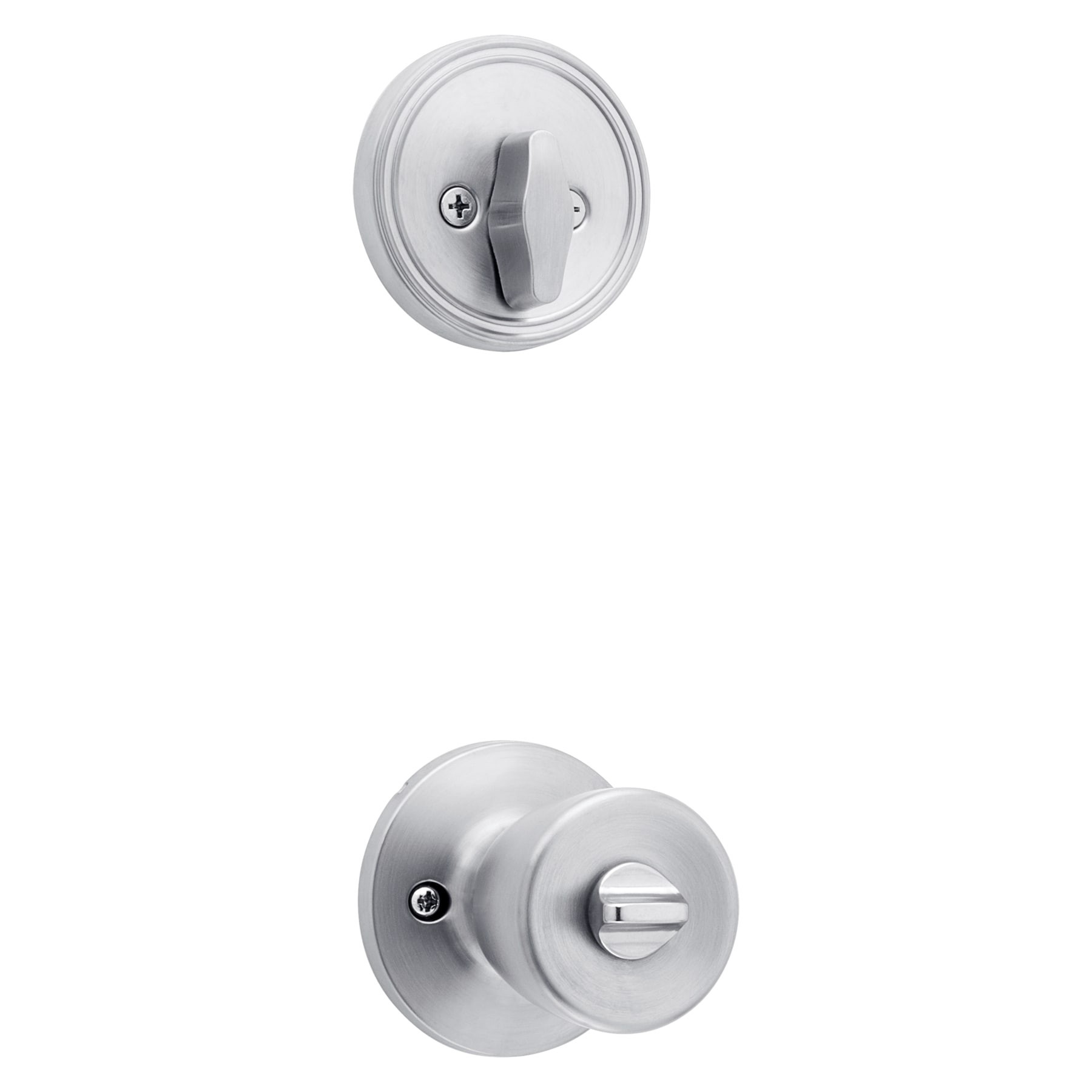 slide 4 of 6, RELIABILT Gallo Stainless Steel Exterior Single-Cylinder Deadbolt and Keyed Entry Door Knob, 1 ct