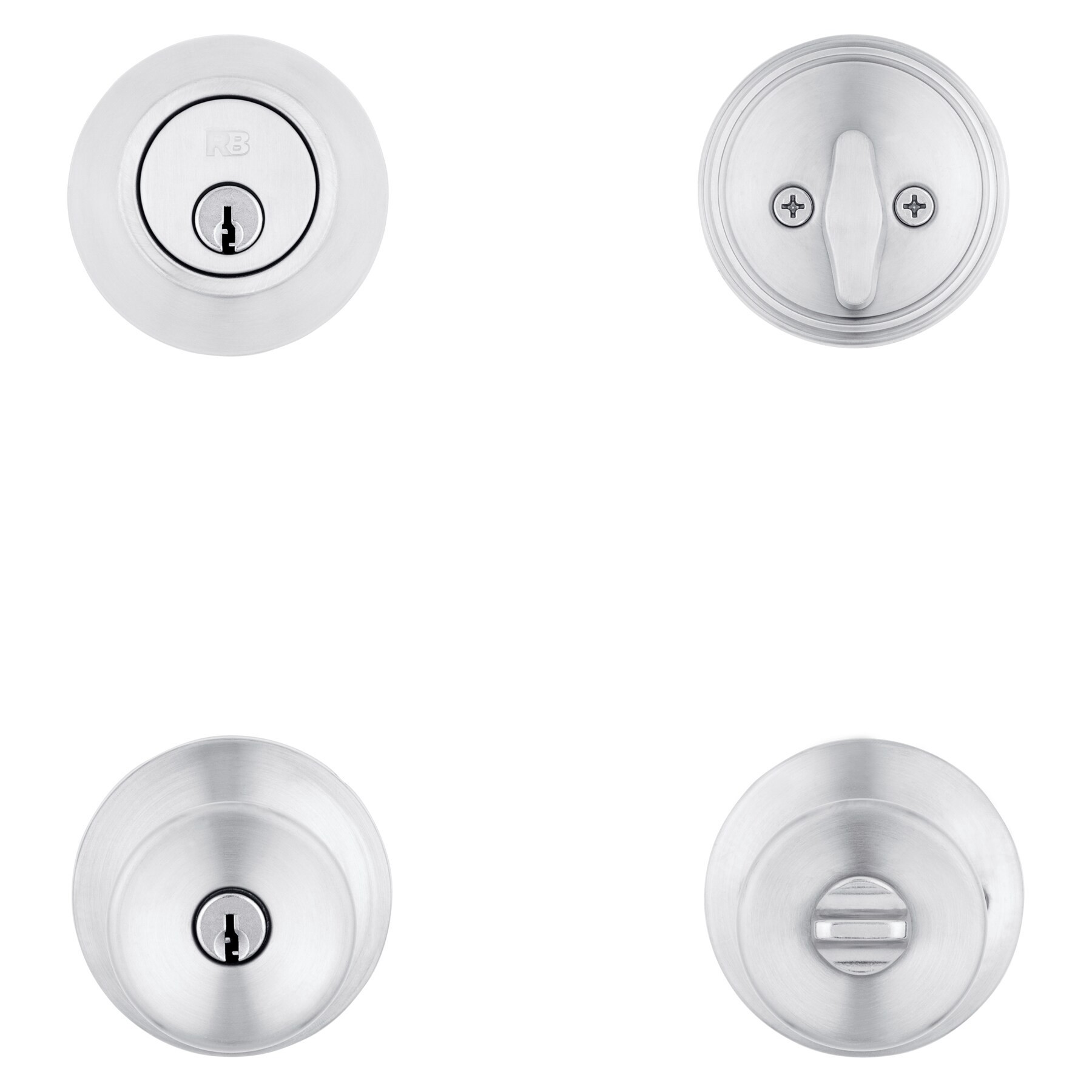 slide 5 of 6, RELIABILT Gallo Stainless Steel Exterior Single-Cylinder Deadbolt and Keyed Entry Door Knob, 1 ct