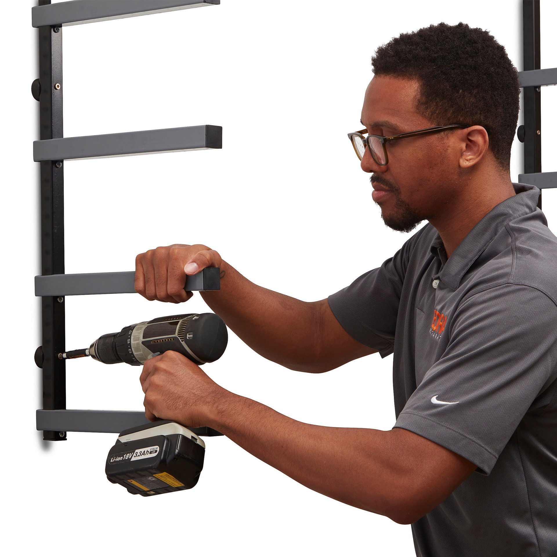 slide 5 of 6, BORA 12.5-in L x 72.0-in D x 41.0-in H Black/Gray Powder coating Steel Rectangular Tiered shelf 6.0 Decorative Shelves, 1 ct