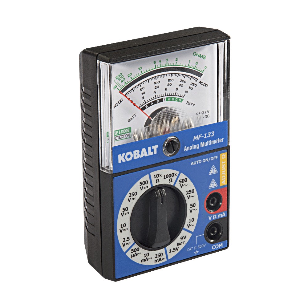 slide 3 of 6, Kobalt Analog Display Multimeter 0.25 Amp 500V -Volt, 1 ct