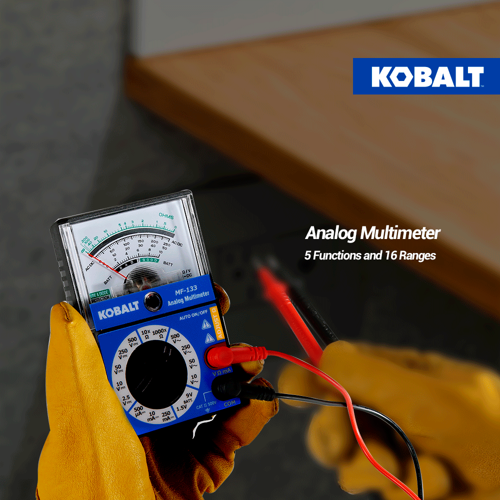 slide 6 of 6, Kobalt Analog Display Multimeter 0.25 Amp 500V -Volt, 1 ct