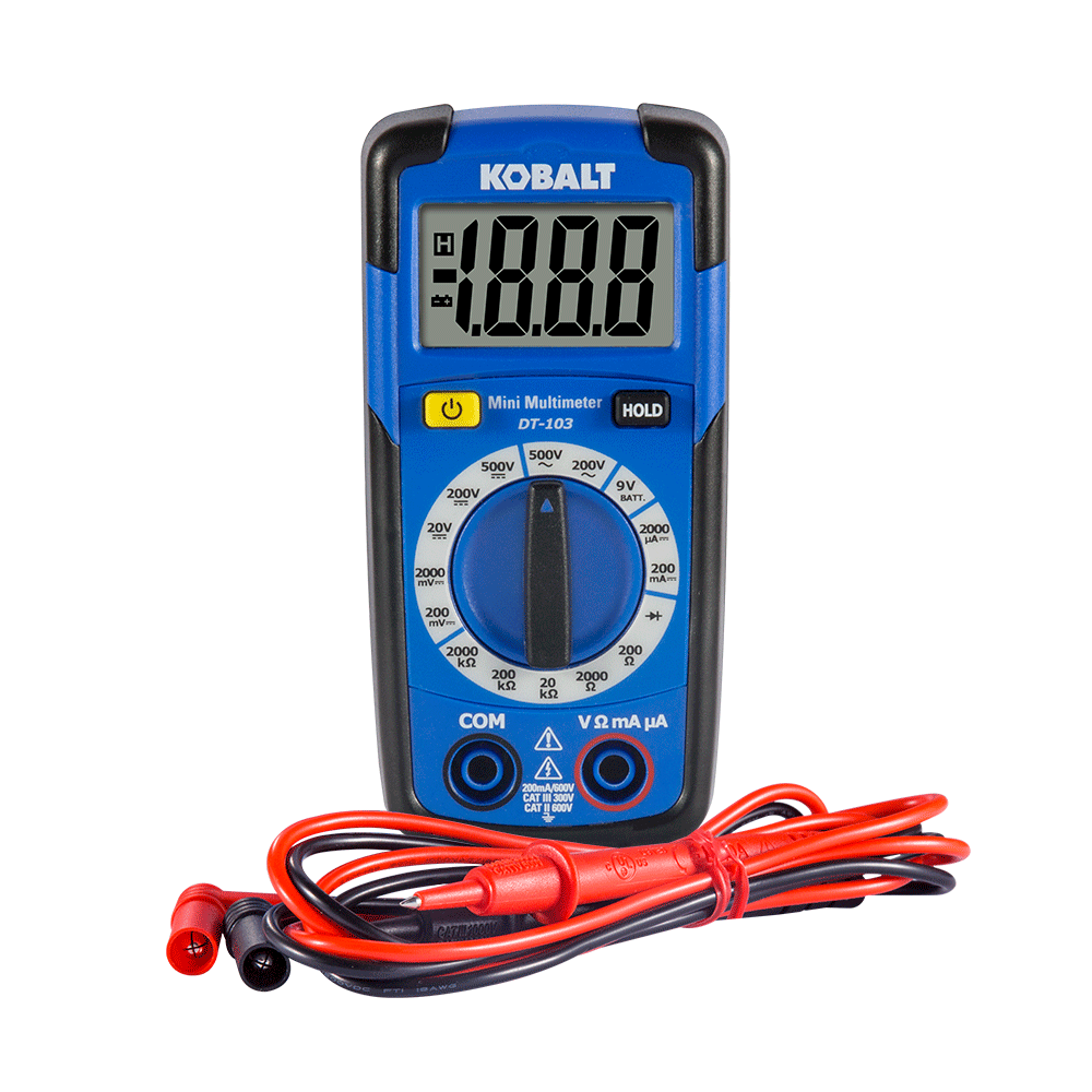 slide 6 of 6, Kobalt Digital Display Multimeter 0.2 Amp 500V -Volt, 1 ct