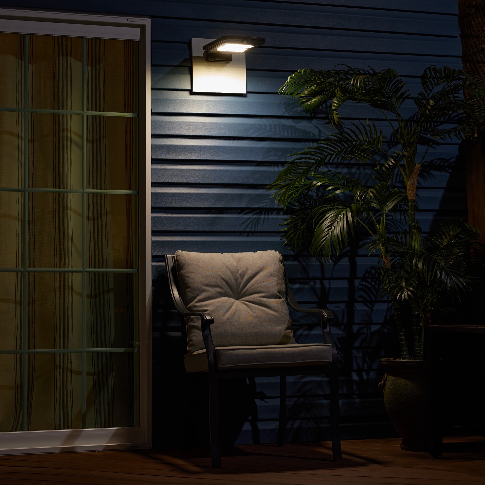 slide 5 of 6, Utilitech 120 -Degree 150 -Wattage Equivalent Solar LED Bronze 1 -Head Motion-Activated Flood Light 2000 -Lumen, 1 ct