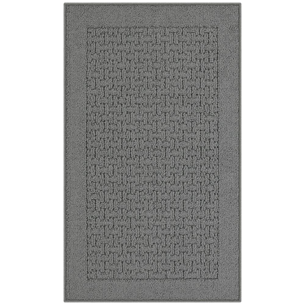 slide 3 of 6, Style Selections 2 x 3 (ft) Tufted Polyester Charcoal Grey Rectangular Indoor Solid Global Machine washable Throw rug, 1 ct