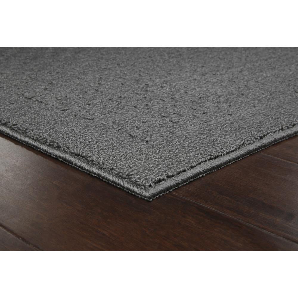 slide 5 of 6, Style Selections 2 x 3 (ft) Tufted Polyester Charcoal Grey Rectangular Indoor Solid Global Machine washable Throw rug, 1 ct
