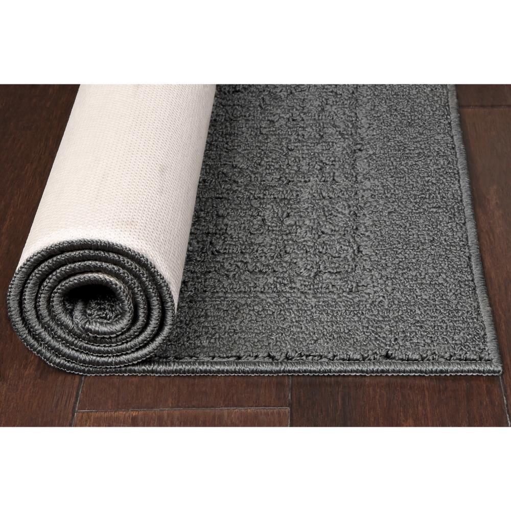 slide 6 of 6, Style Selections 2 x 3 (ft) Tufted Polyester Charcoal Grey Rectangular Indoor Solid Global Machine washable Throw rug, 1 ct