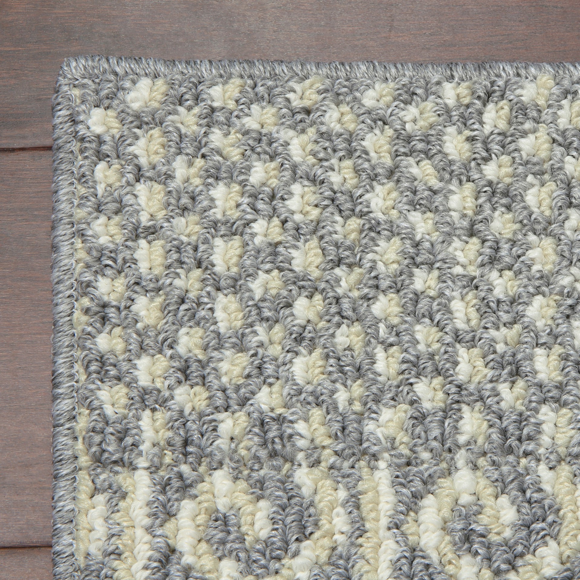 slide 5 of 6, Style Selections 2 x 3 (ft) Tufted Polyester Grey Rectangular Indoor Border Farmhouse/Cottage Machine washable Throw rug, 1 ct