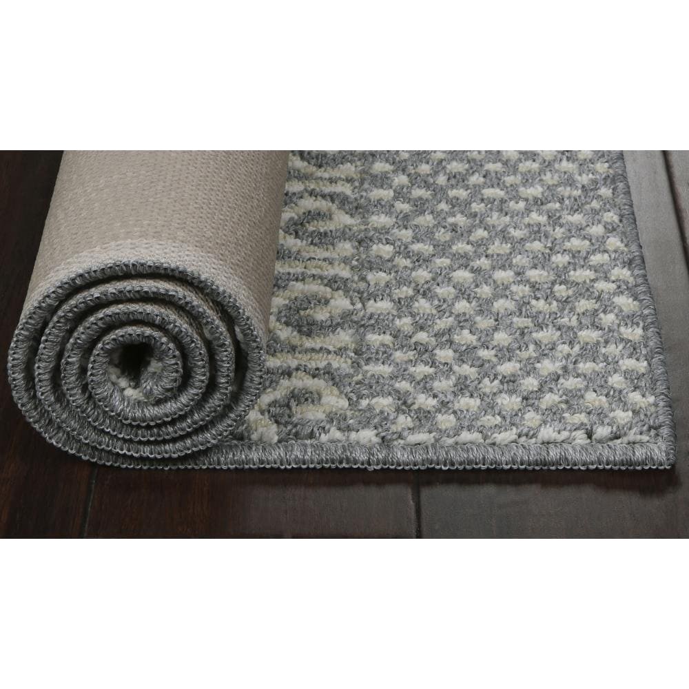 slide 6 of 6, Style Selections 2 x 3 (ft) Tufted Polyester Grey Rectangular Indoor Border Farmhouse/Cottage Machine washable Throw rug, 1 ct