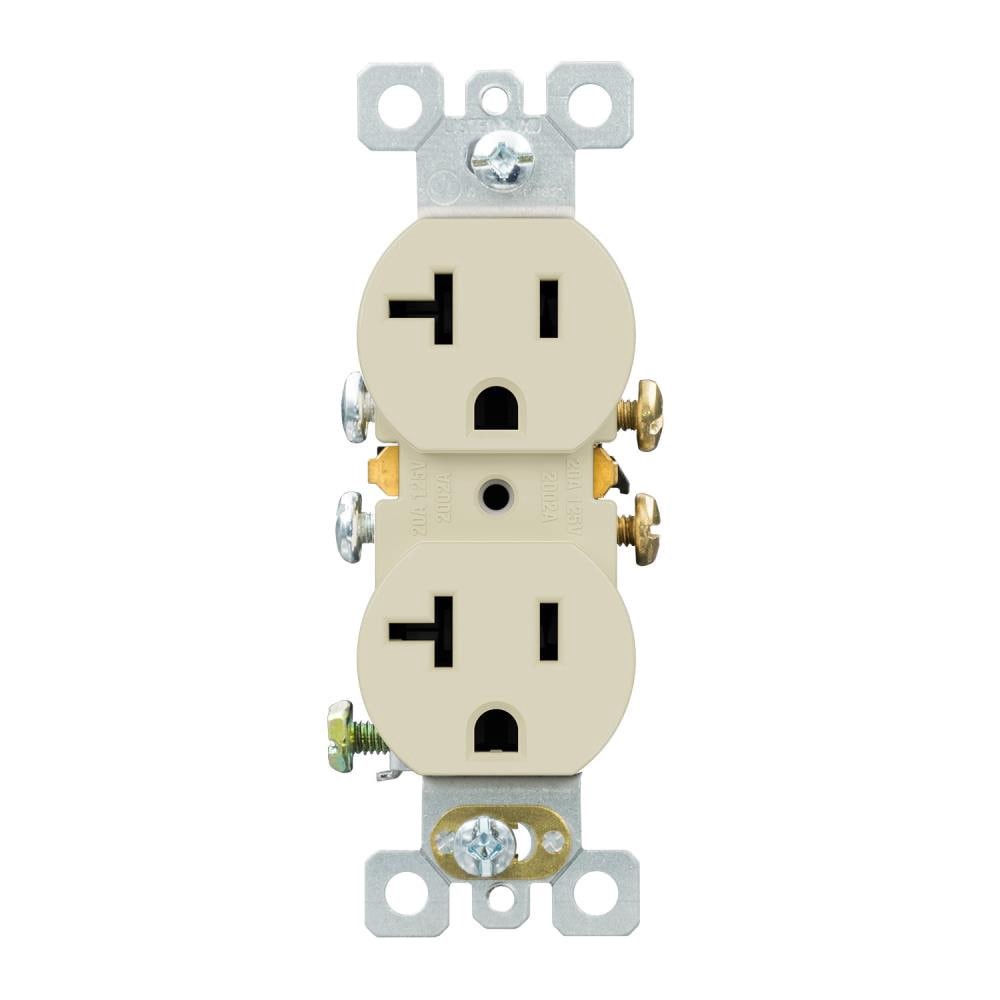 slide 1 of 6, Utilitech 20 -Amp 125-volt Residential Duplex Outlet , Light almond 10 -Pack, 1 ct
