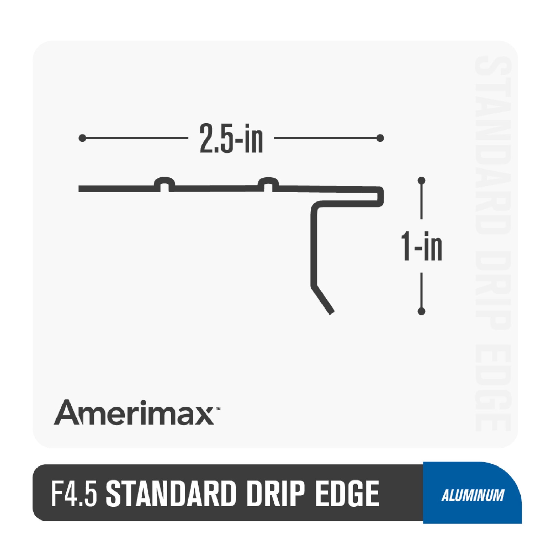 slide 4 of 4, Amerimax F4.5 2.43-in x 10-ft Black Aluminum Drip Edge, 1 ct