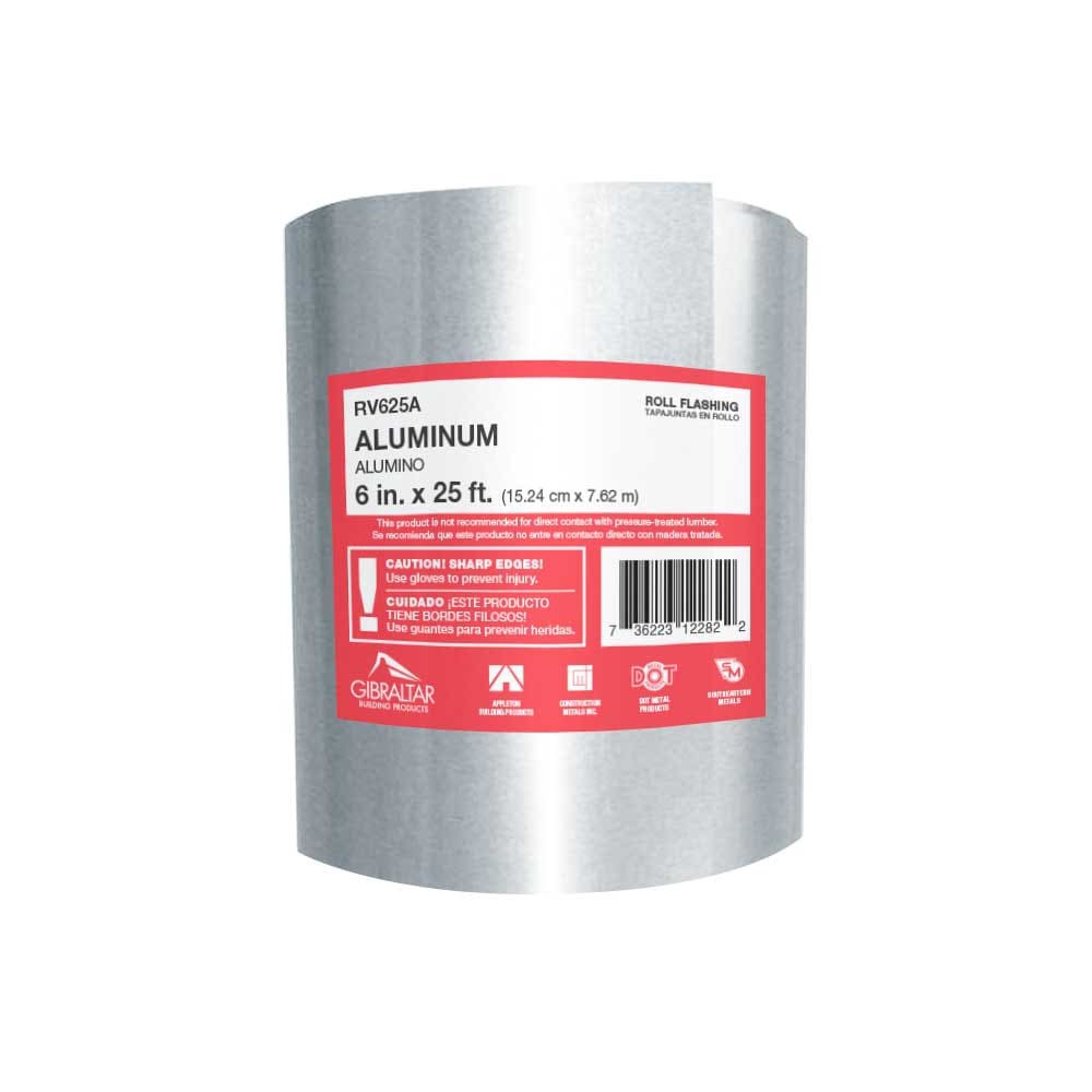 slide 1 of 6, Gibraltar Building Products 6-in x 25-ft Silver Aluminum Roll flashing, 1 ct