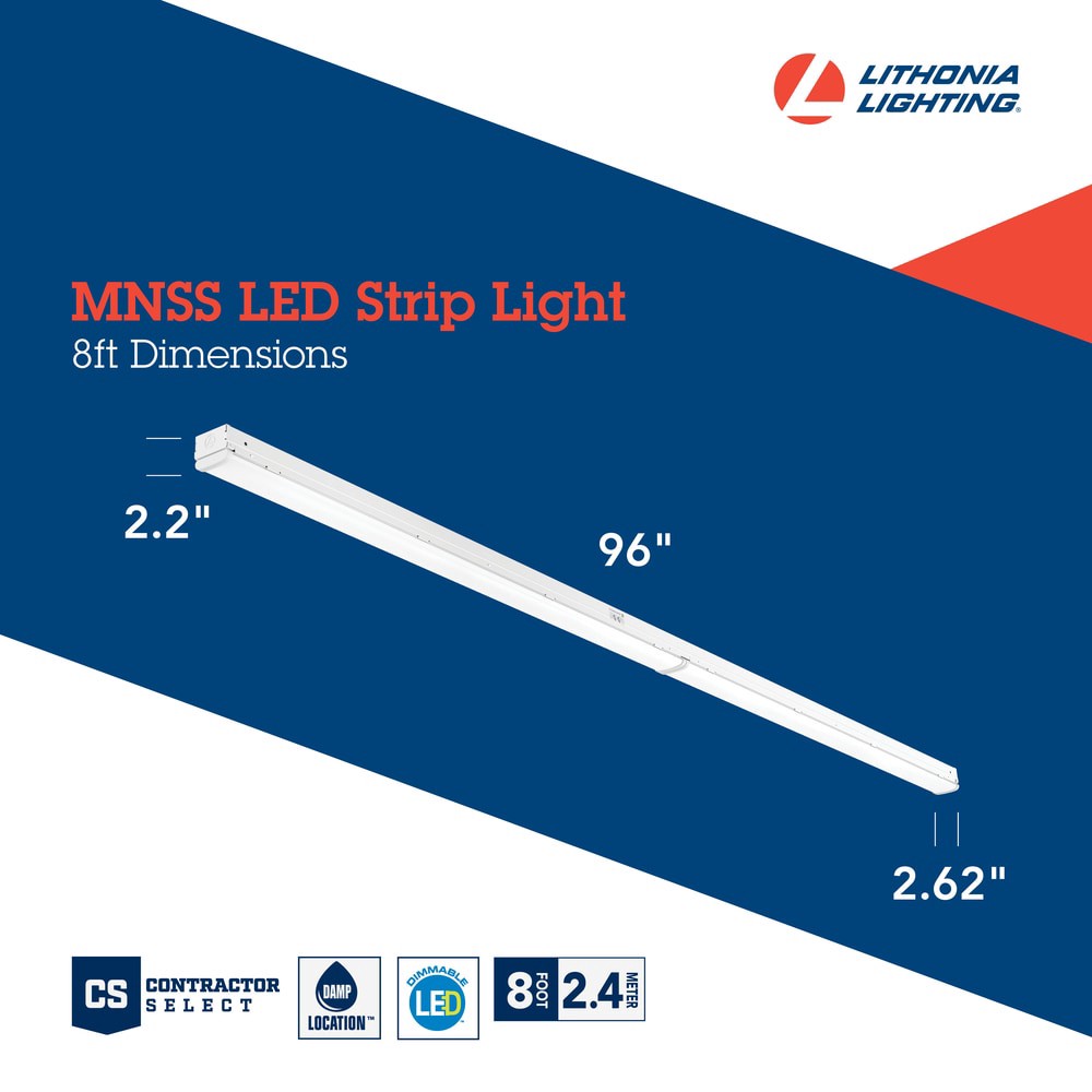 slide 4 of 6, Lithonia Lighting 1 -Light Adjustable Lumens Switchable white LED Strip Light Fixture, 1 ct