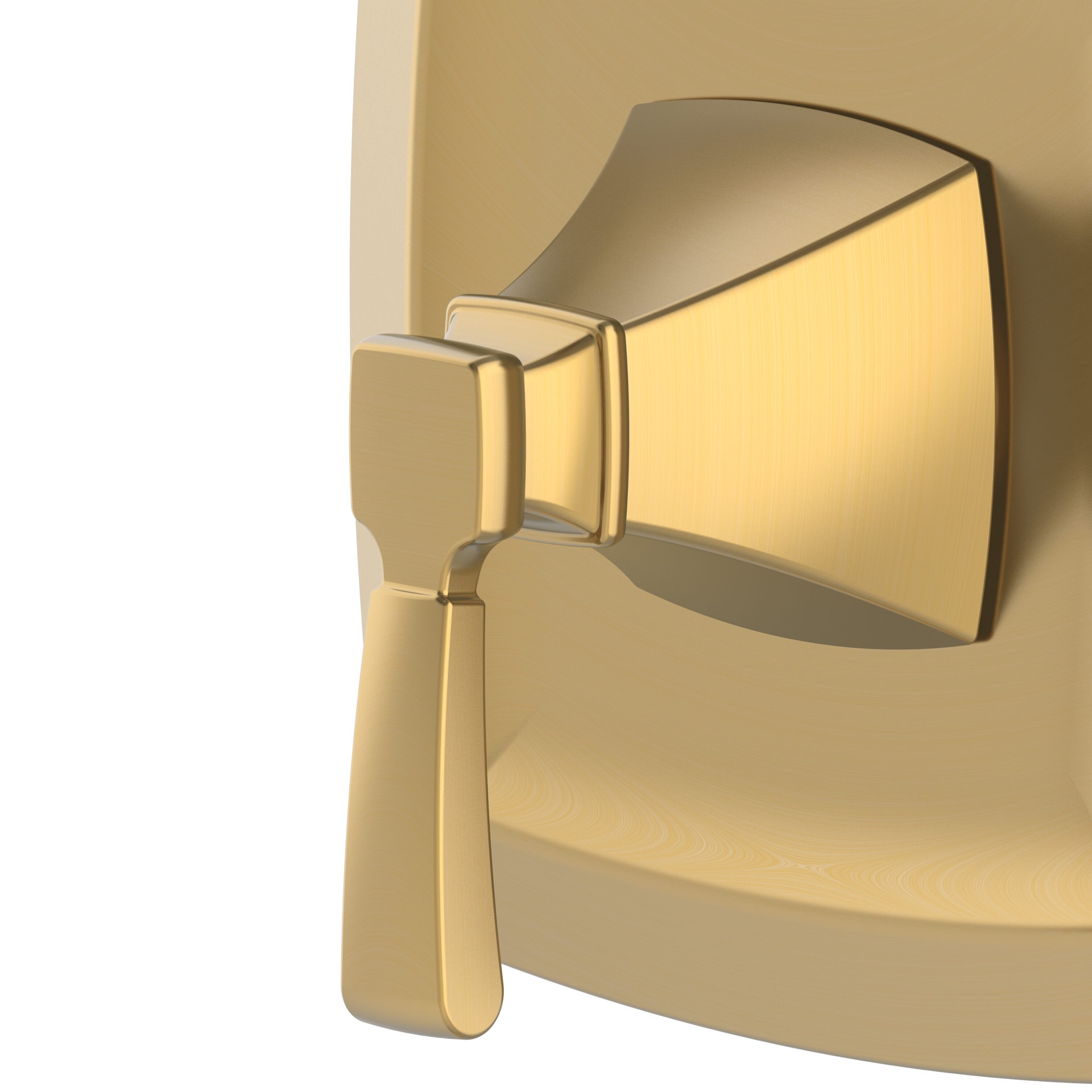 slide 4 of 6, allen + roth Chesler Brushed Gold 1-handle 3.54-in Square Bathtub and shower Faucet with Valve (Single Function), 1 ct