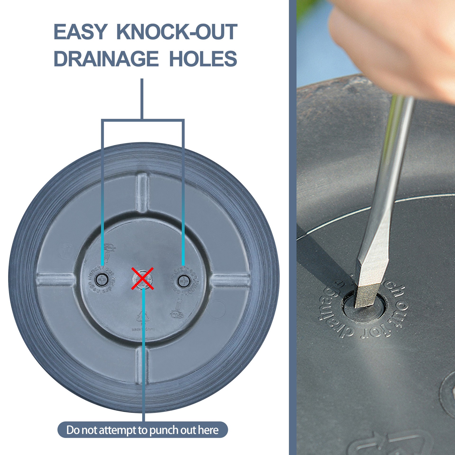 slide 6 of 6, allen + roth Round 13.15-in W x 13.15-in L Black Resin Indoor/Outdoor Hanging planter, 1 ct