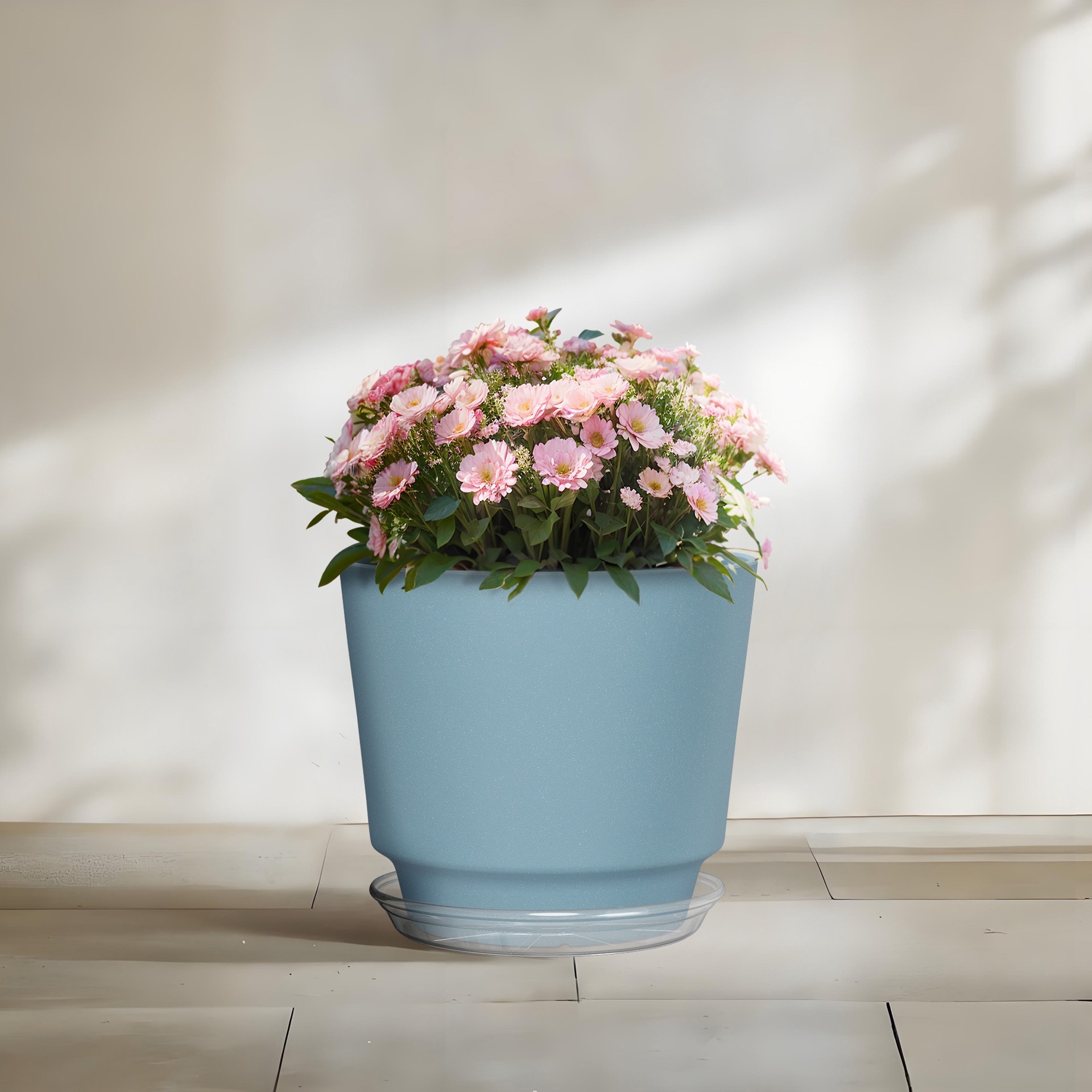 slide 1 of 6, allen + roth 15.24-in Translucent Plastic Plant Saucer, 1 ct