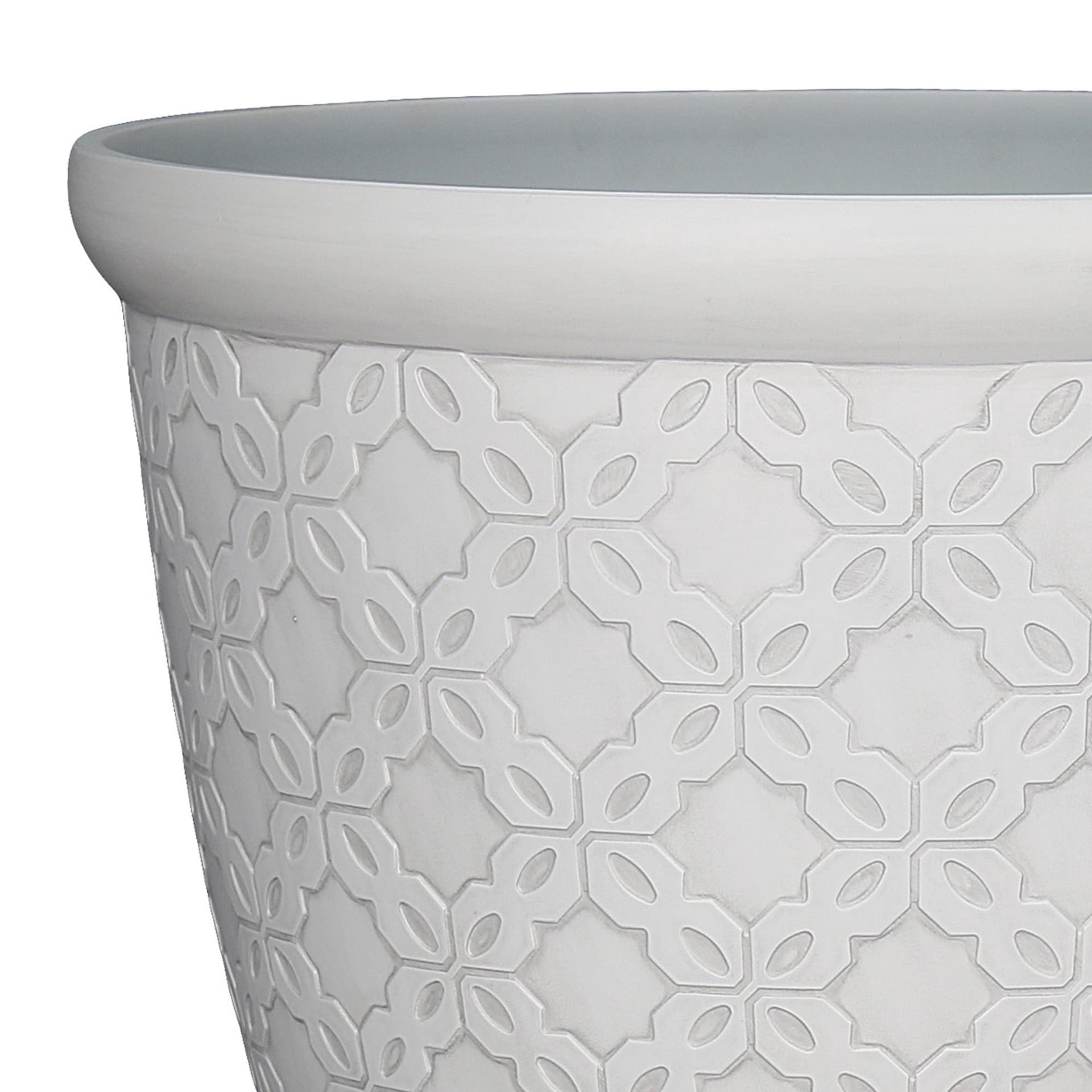slide 5 of 6, allen + roth 15.04-in W x 15.04-in L White Resin Indoor/Outdoor Planter, 1 ct