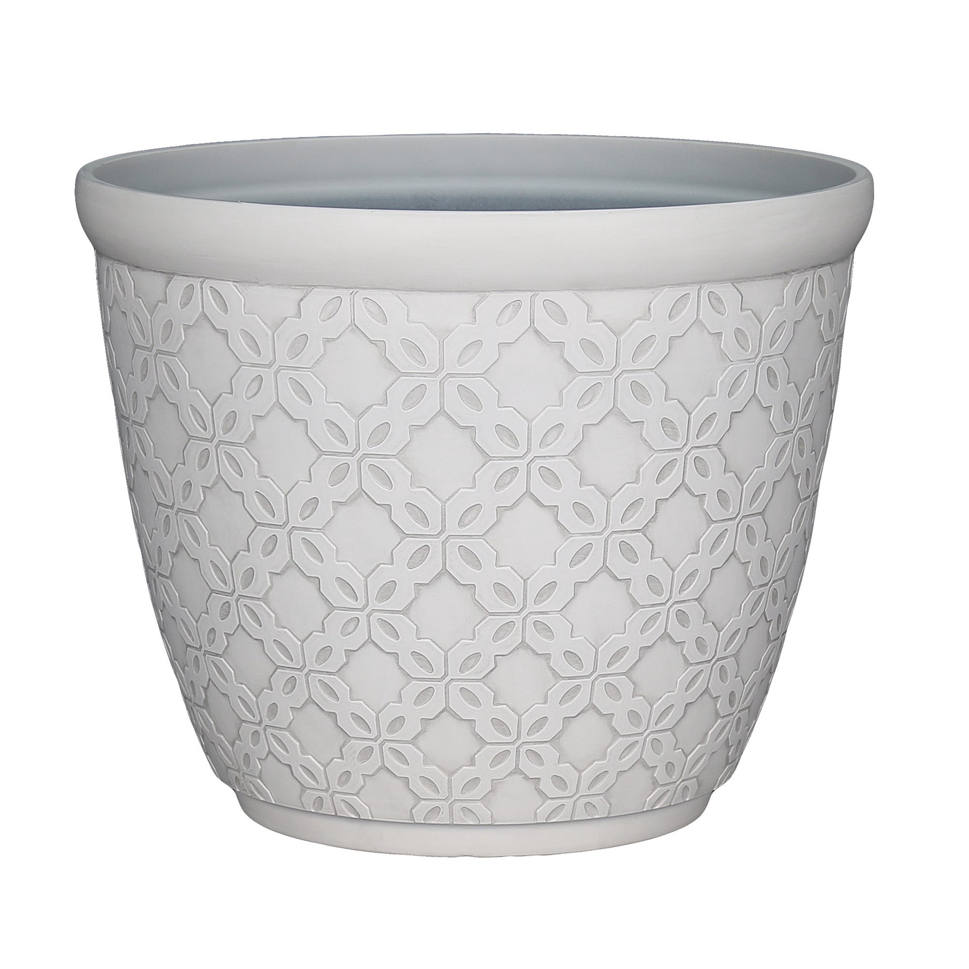 slide 1 of 6, allen + roth 15.04-in W x 15.04-in L White Resin Indoor/Outdoor Planter, 1 ct