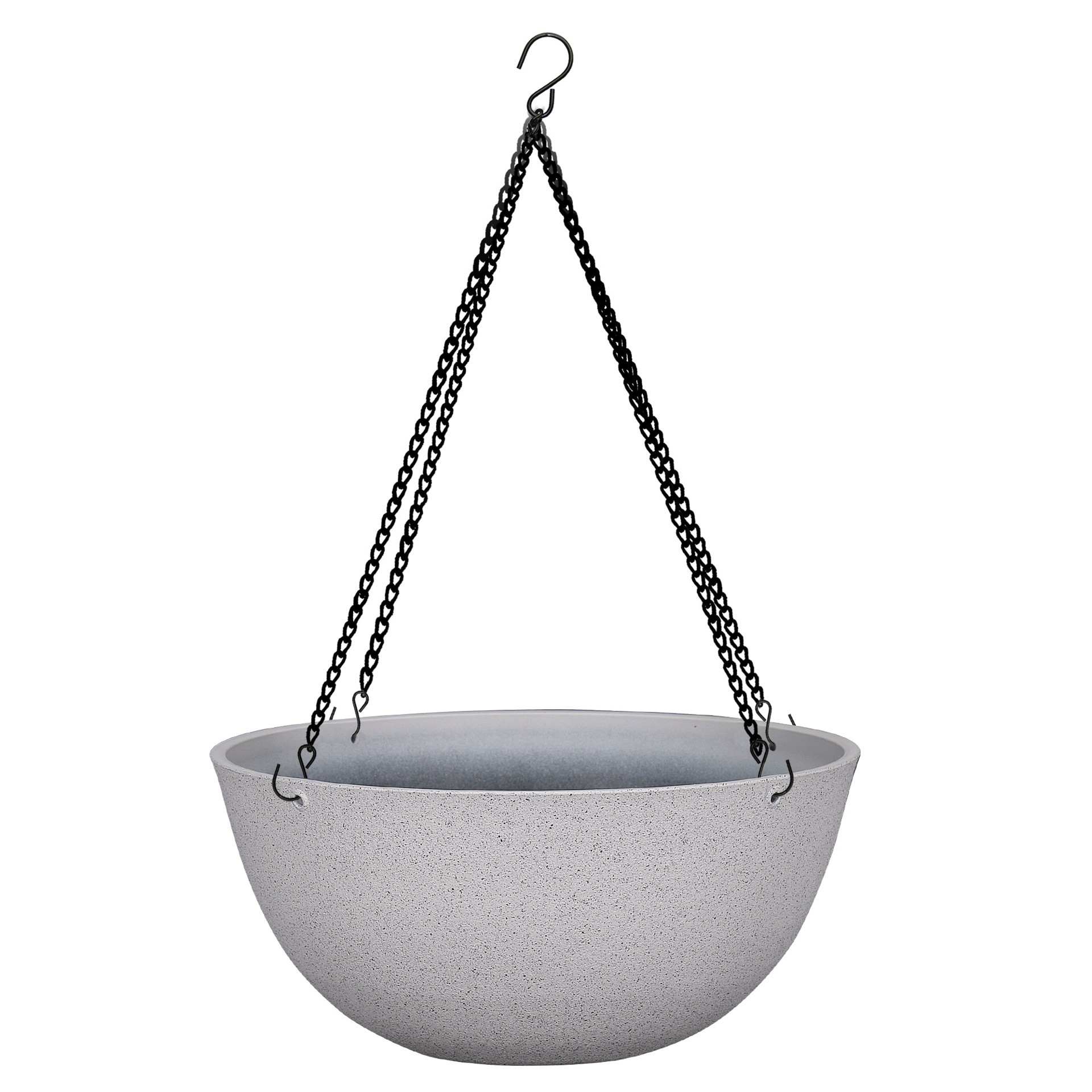 slide 1 of 6, allen + roth Round 13.15-in W x 13.15-in L White Resin Indoor/Outdoor Hanging planter, 1 ct