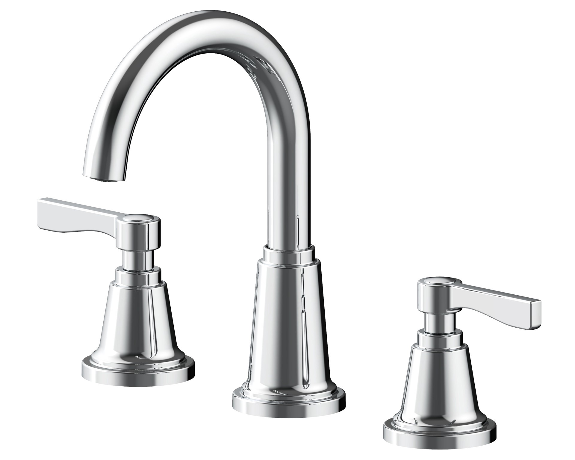 slide 5 of 6, allen + roth Townley Polished Chrome Widespread 2-handle WaterSense High-arc Residential Handle Bathroom Sink Faucet with Drain, 1 ct