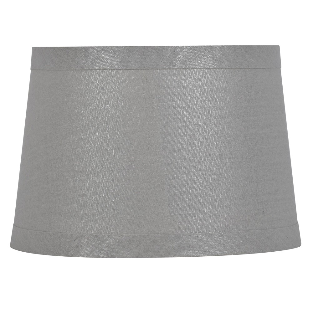 slide 1 of 6, allen + roth 9-in x 13-in Gray Fabric Drum Lamp Shade, 1 ct