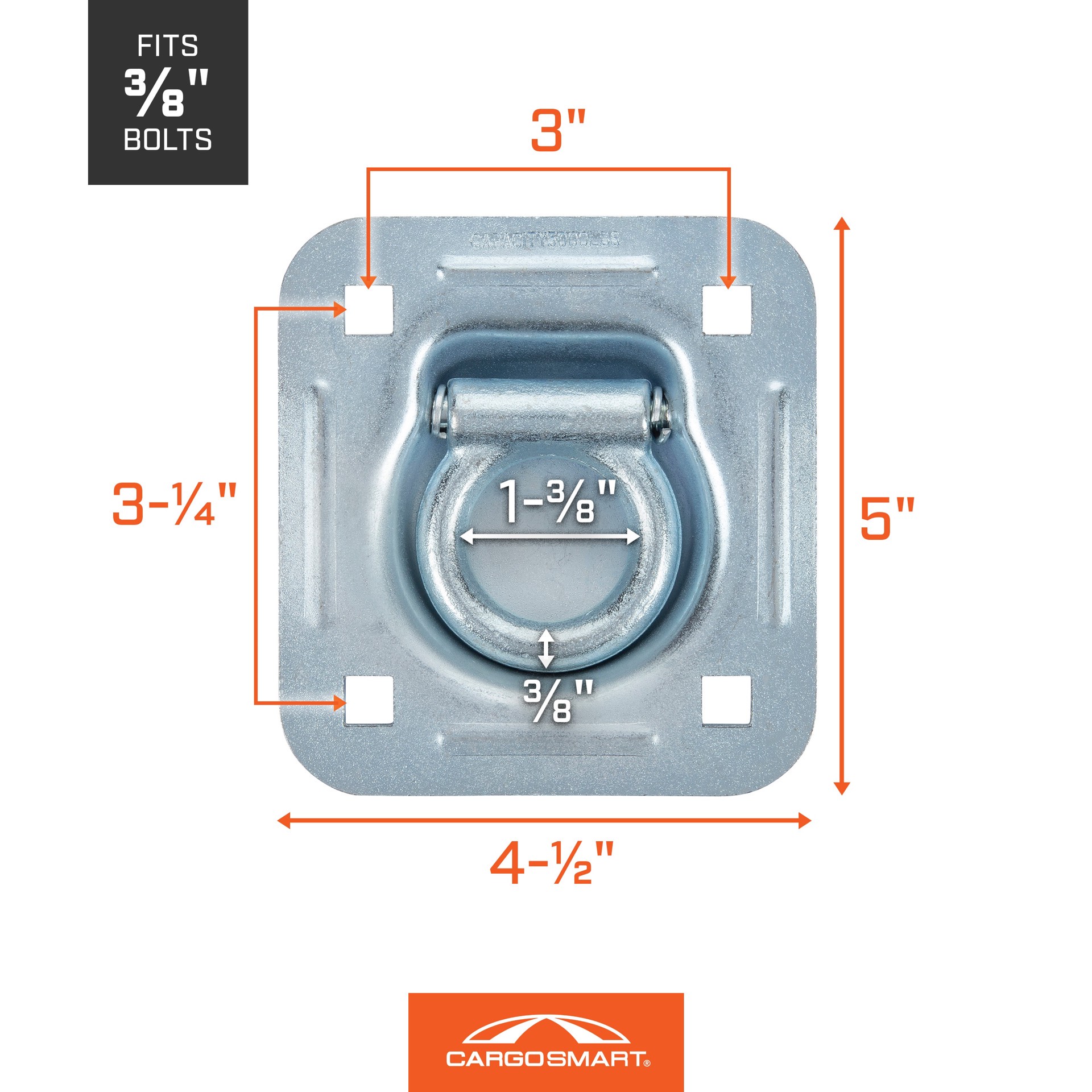 slide 2 of 6, CargoSmart 4.5 Inch Gray D-ring Ring, 1 ct