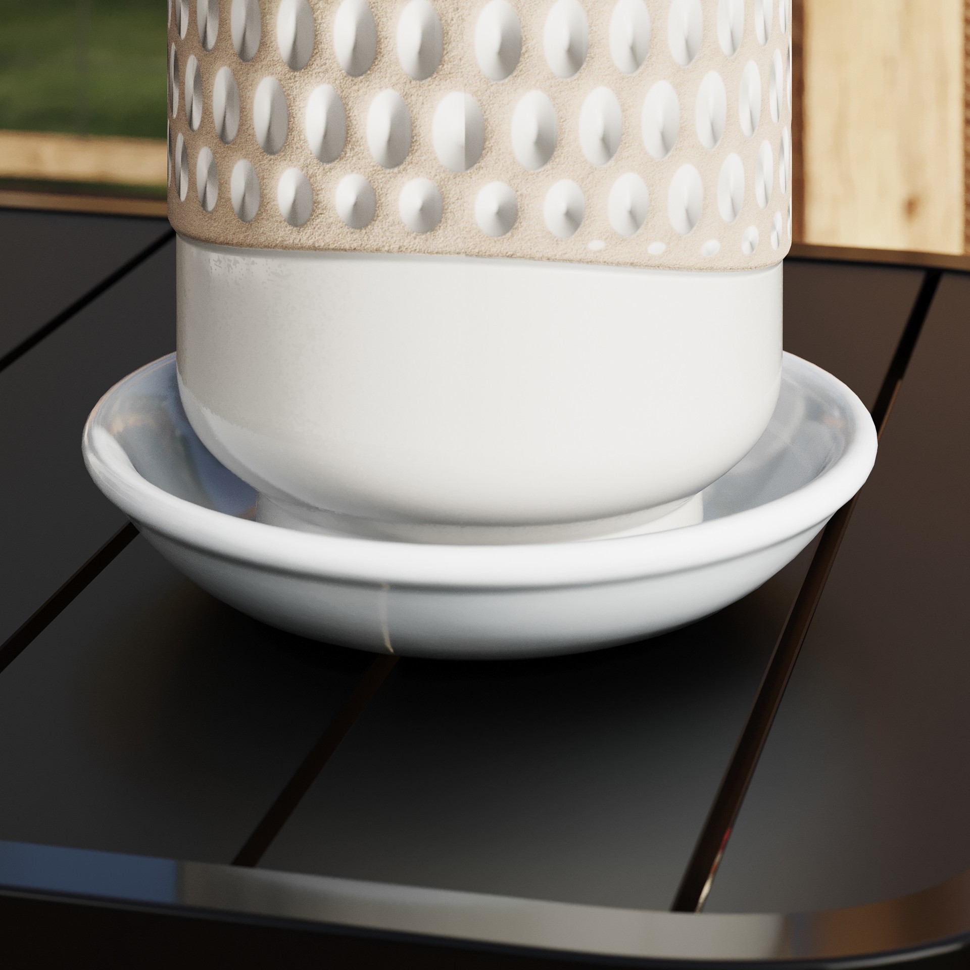 slide 3 of 5, allen + roth 7.6-in White Ceramic Plant Saucer, 1 ct