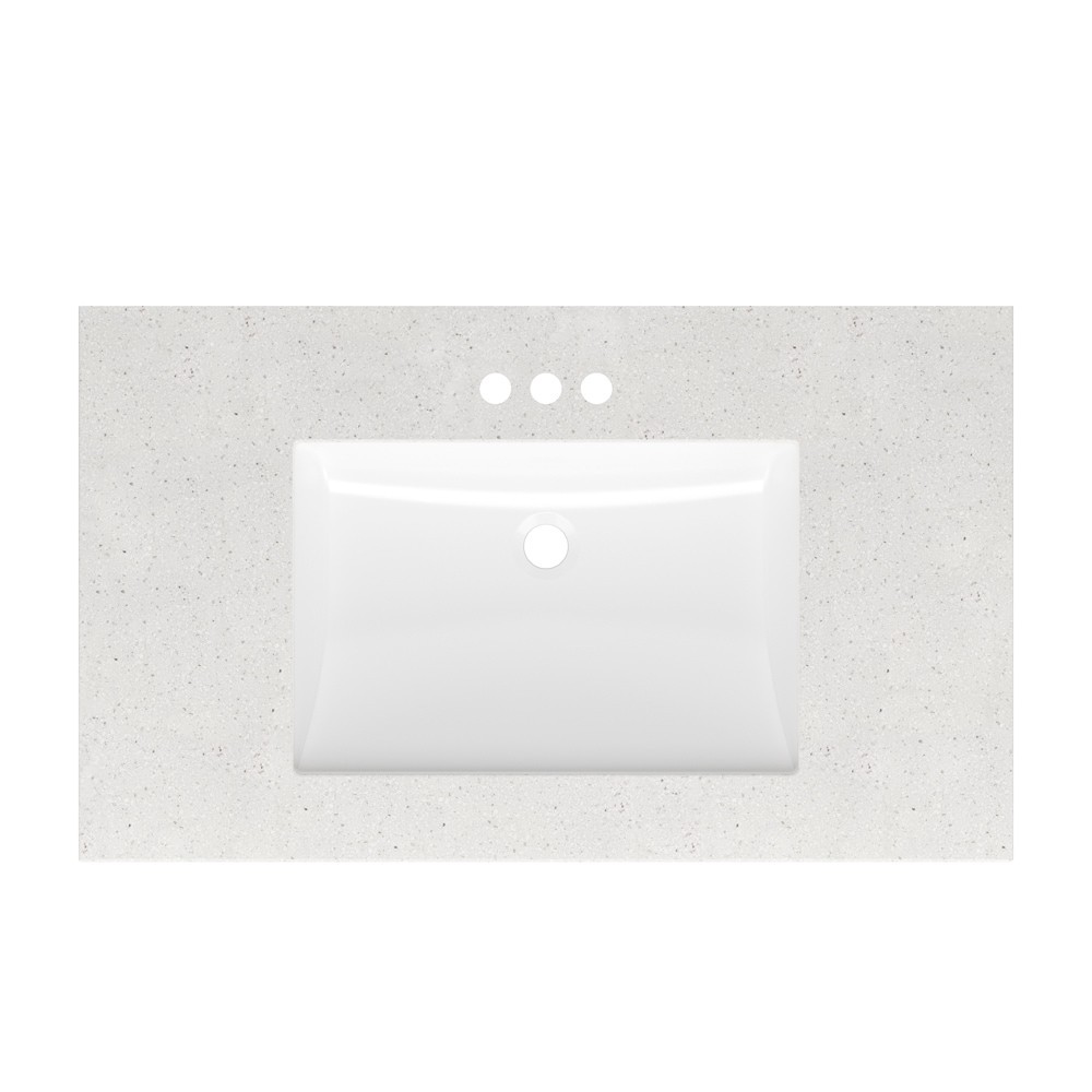 slide 1 of 6, Style Selections 37-in x 22-in Winter Sky Cultured Marble Single Sink 4-in Centerset Faucet Mount Bathroom Vanity Top, 1 ct
