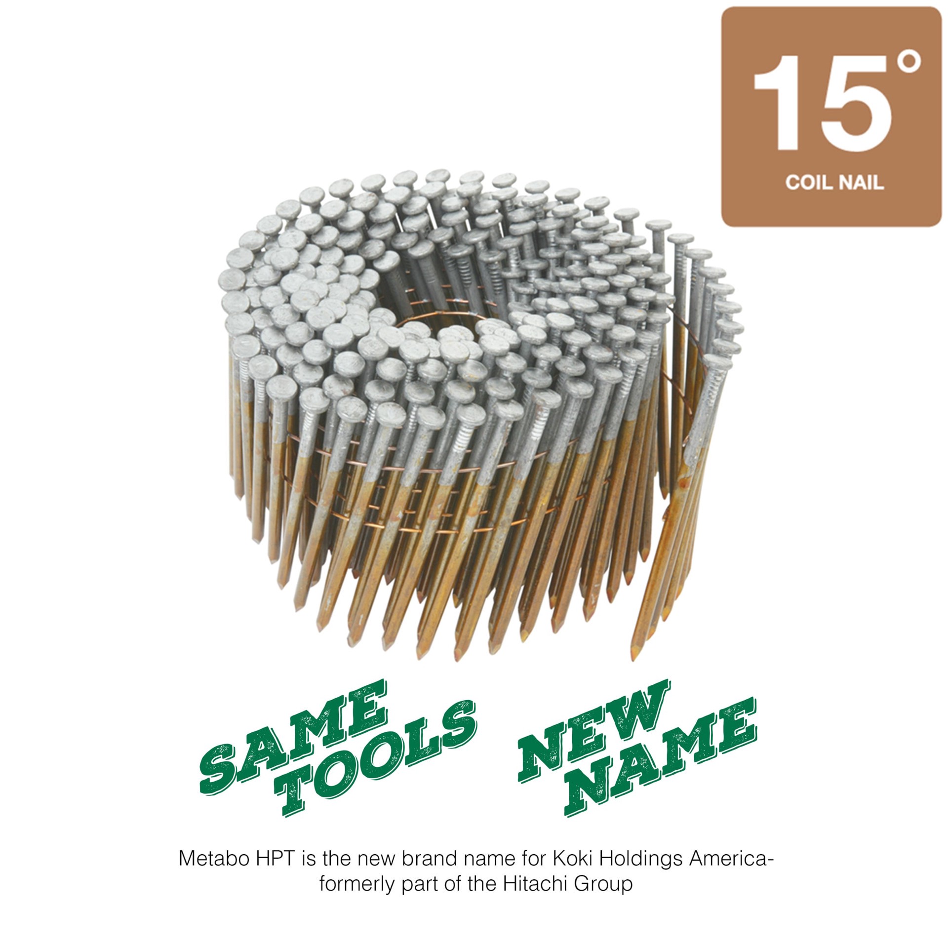 slide 4 of 4, Metabo HPT 3-in x 0.12-in 15 -Degree 10d Bright Smooth Shank Collated Framing nails ( 2400 -Per Box ), 1 ct