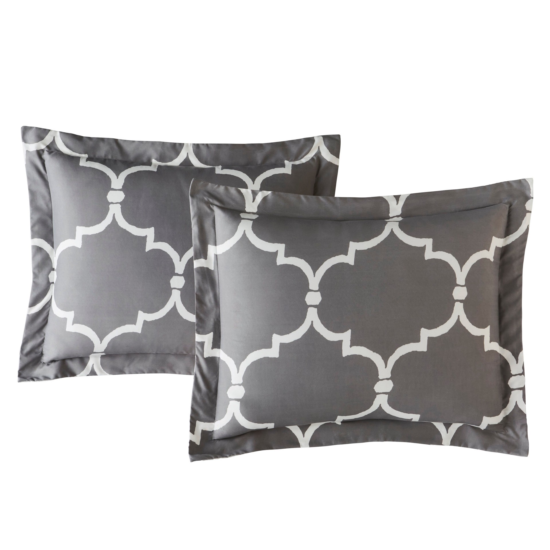 slide 2 of 3, Style Selections Style Selections Skylar Geo 7pc King Bed in a Bag 7-Piece Grey King Comforter Set, 1 ct