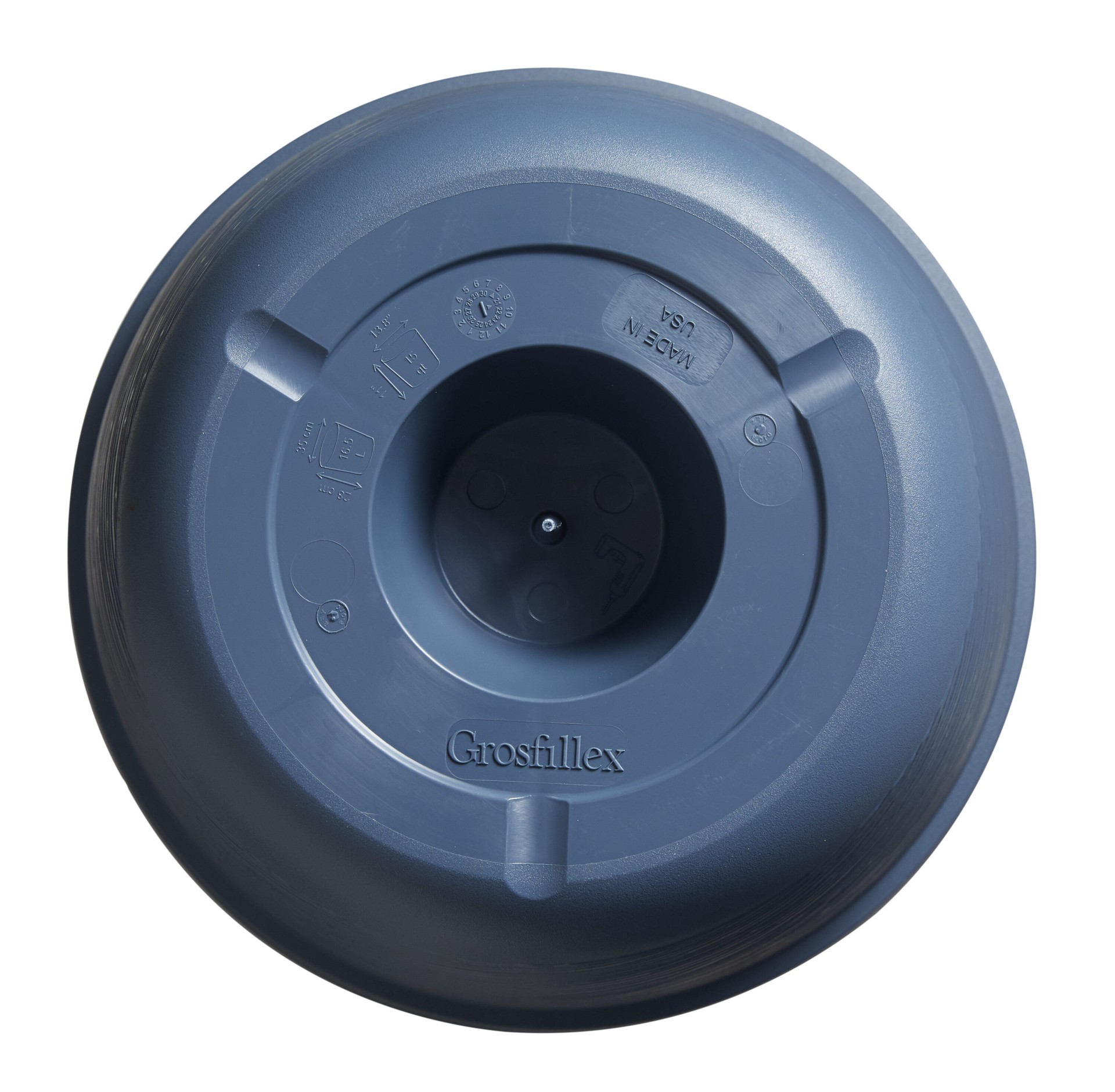 slide 3 of 6, allen + roth Round 13.78-in W x 13.78-in L Blue Resin Indoor/Outdoor Planter, 1 ct