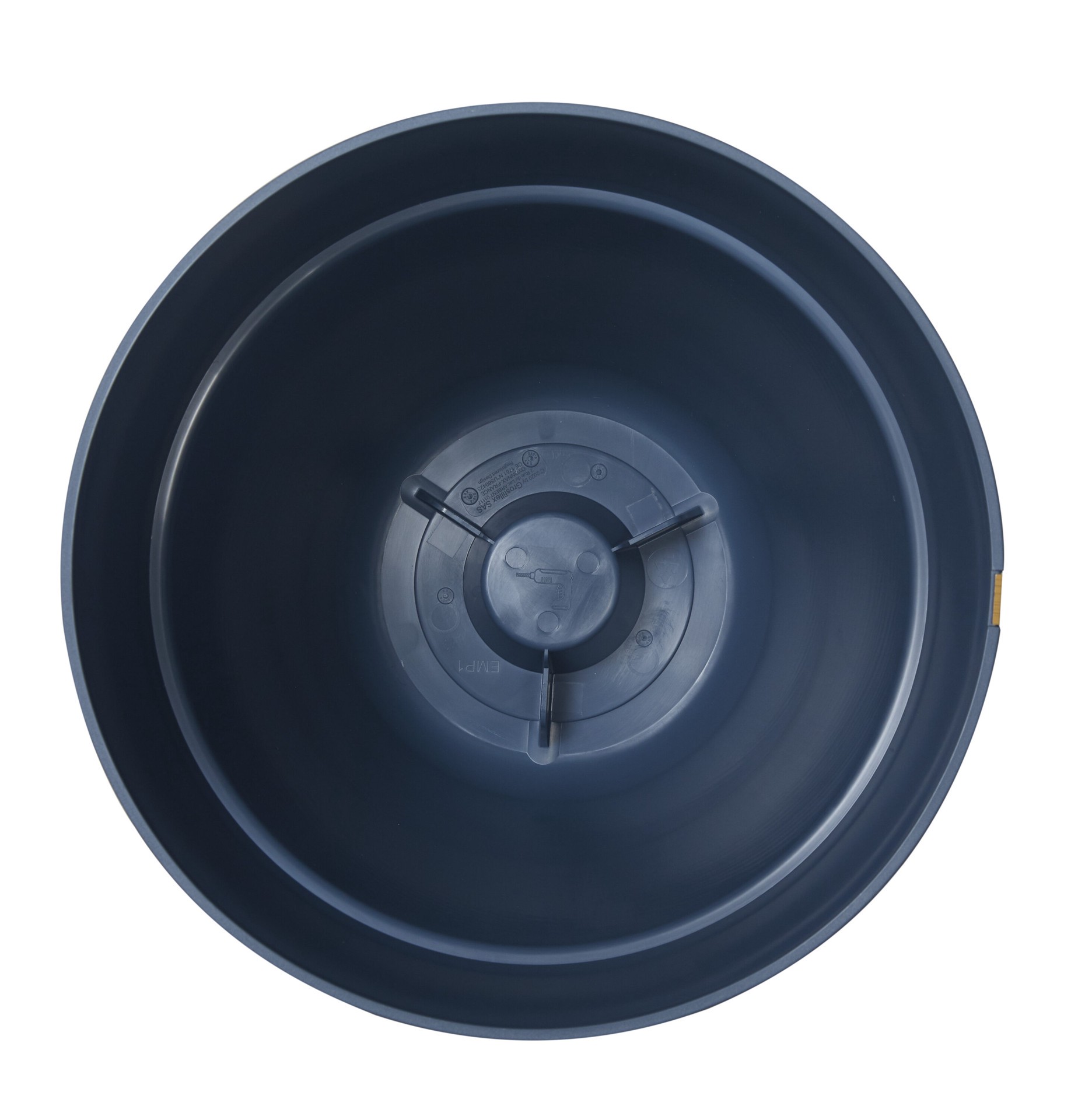 slide 4 of 6, allen + roth Round 13.78-in W x 13.78-in L Blue Resin Indoor/Outdoor Planter, 1 ct