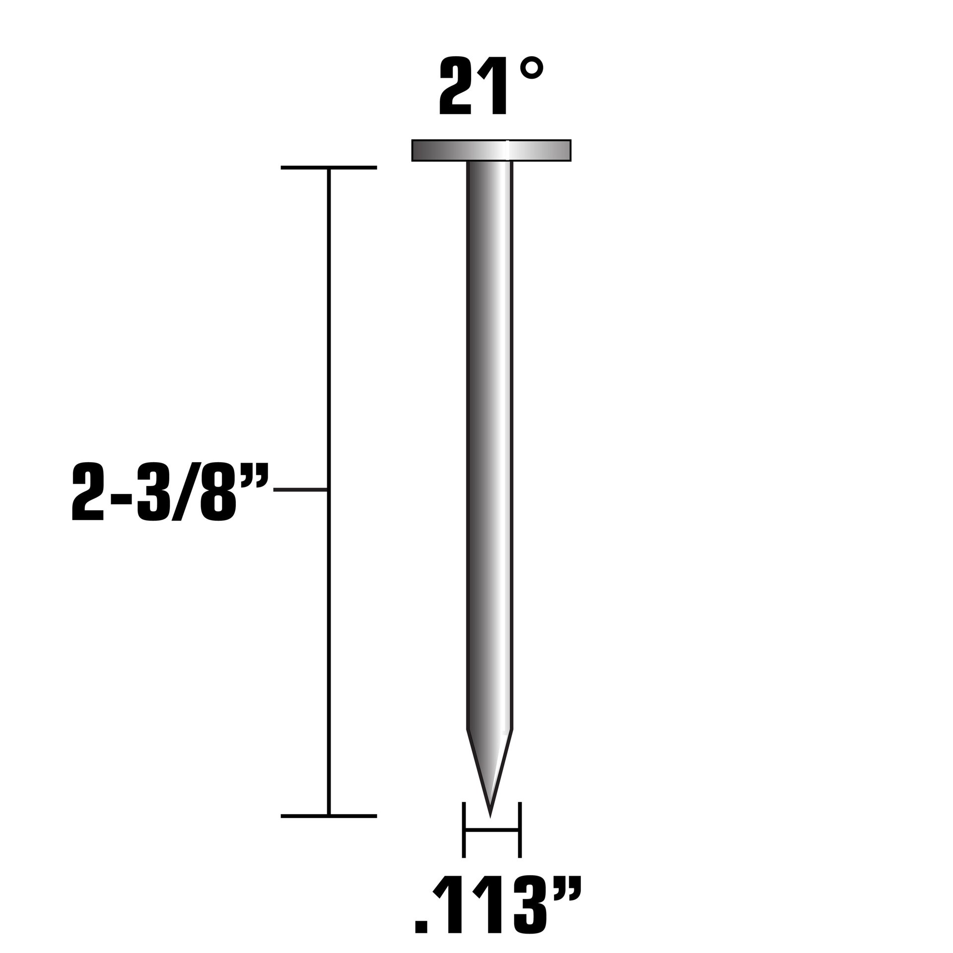slide 2 of 6, Metabo HPT 2-3/8-in x 0.113-in 21 -Degree 7d Bright Smooth Shank Collated Framing nails ( 5000 -Per Box ), 1 ct