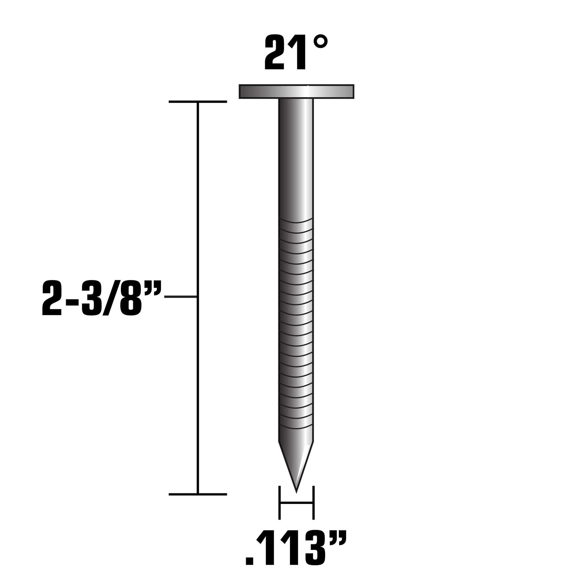 slide 2 of 6, Metabo HPT 2-3/8-in x 0.113-in 21 -Degree 7d Bright Ring Shank Collated Framing nails ( 5000 -Per Box ), 1 ct
