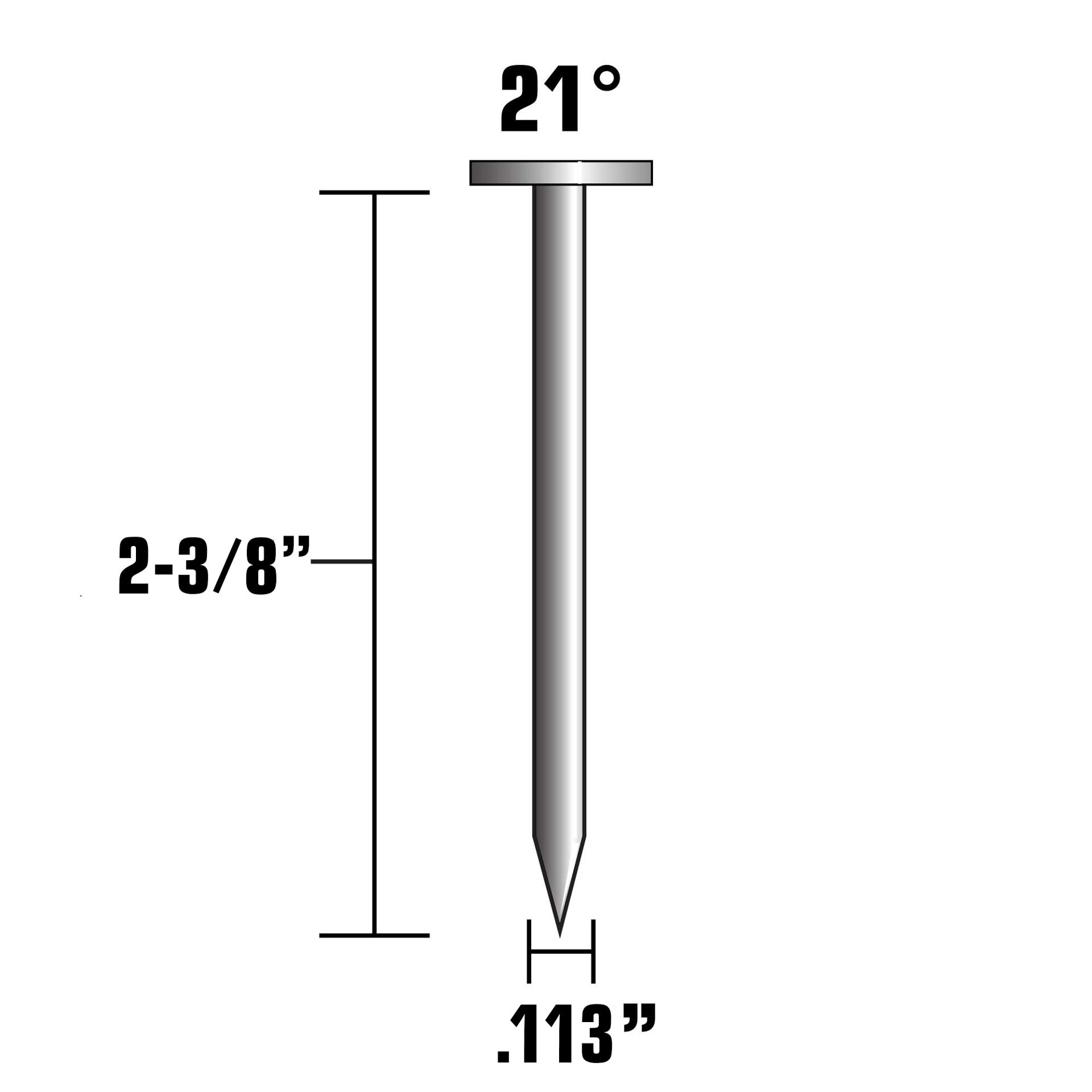 slide 2 of 6, Metabo HPT 2-3/8-in x 0.113-in 21 -Degree 7d Bright Ring Shank Collated Framing nails ( 1000 -Per Box ), 1 ct