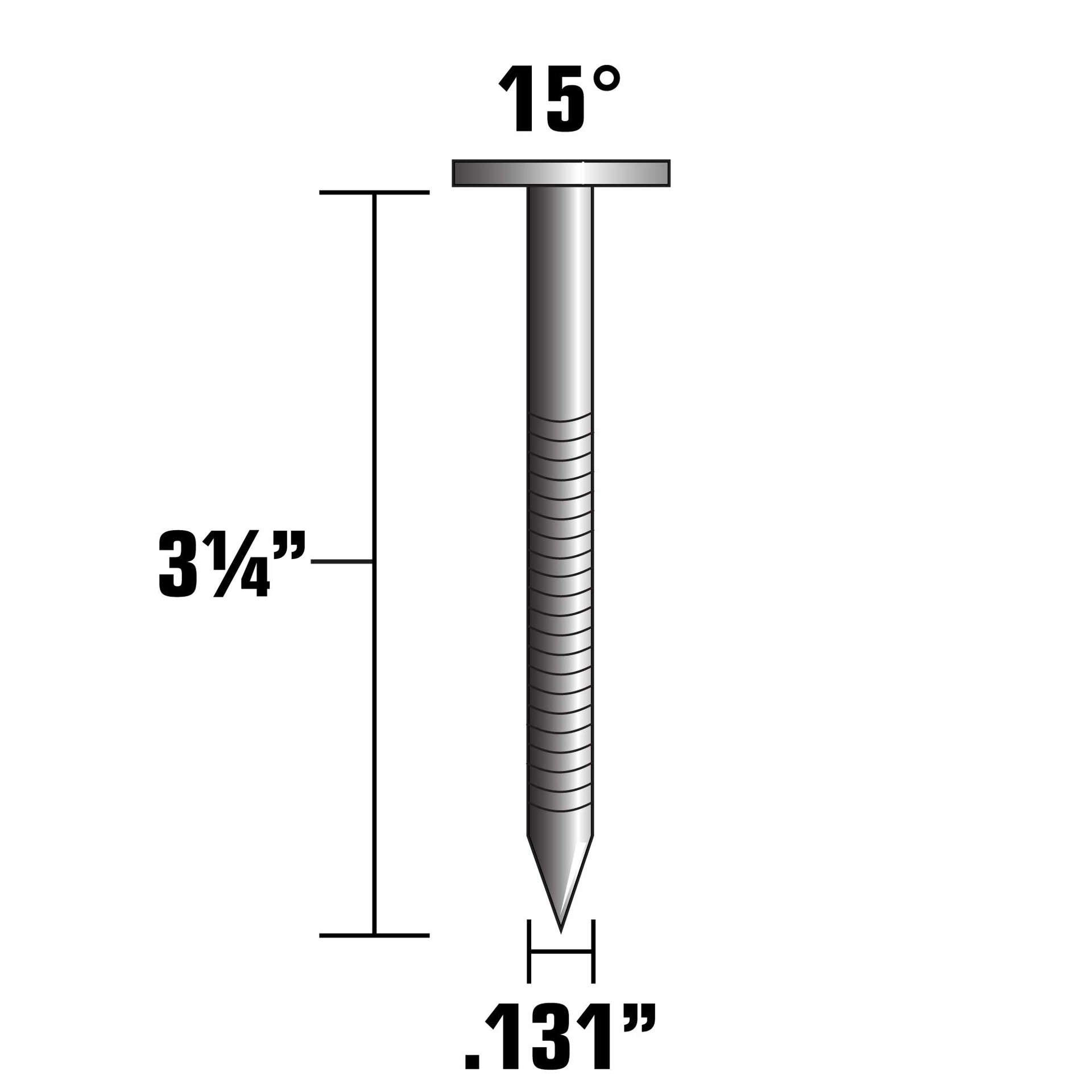 slide 2 of 4, Metabo HPT 3-1/4-in x 0.131-in 15 -Degree 12d Hot-dipped galvanized Smooth Shank Collated Framing nails ( 2400 -Per Box ), 1 ct