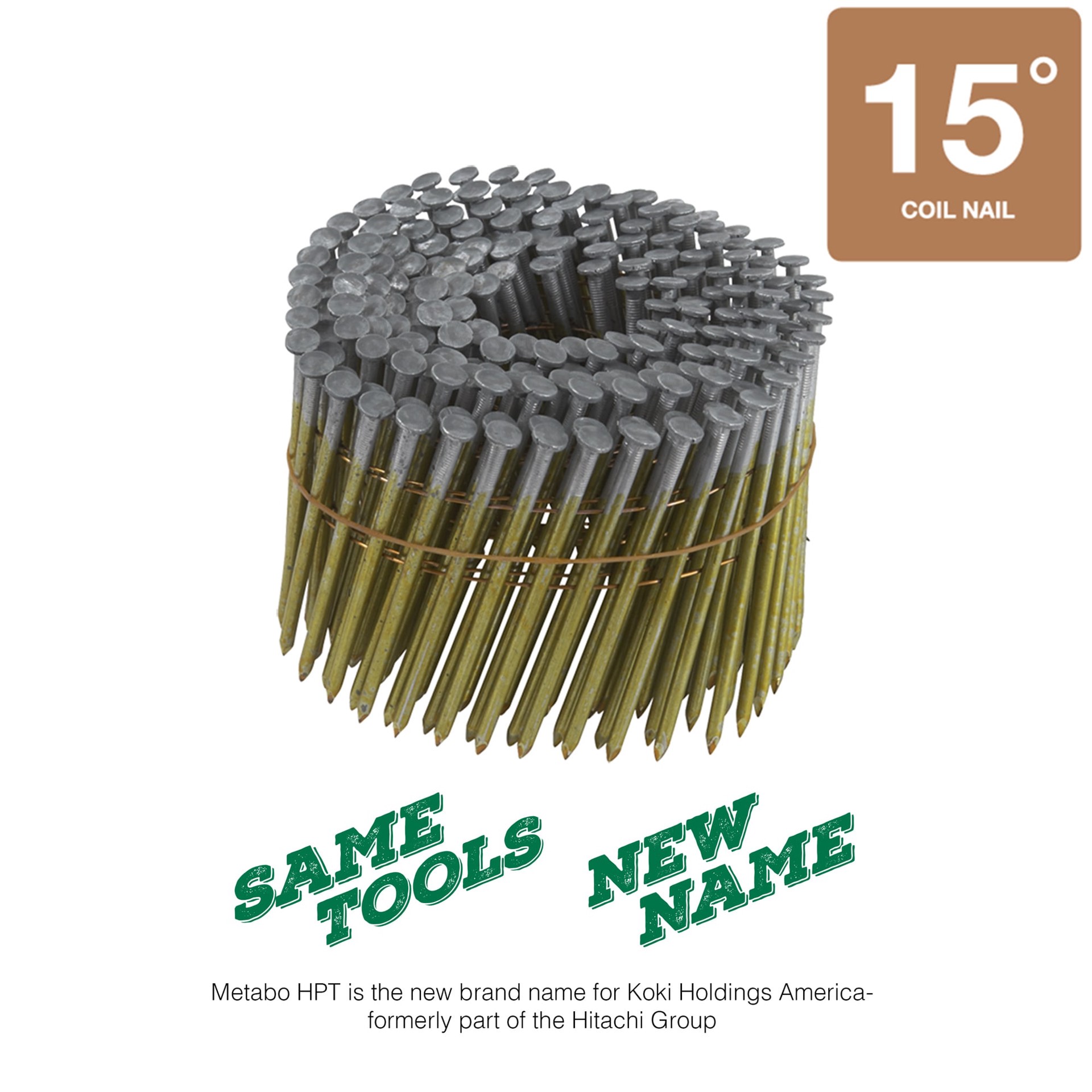 slide 4 of 4, Metabo HPT 3-1/4-in x 0.131-in 15 -Degree 12d Hot-dipped galvanized Smooth Shank Collated Framing nails ( 2400 -Per Box ), 1 ct