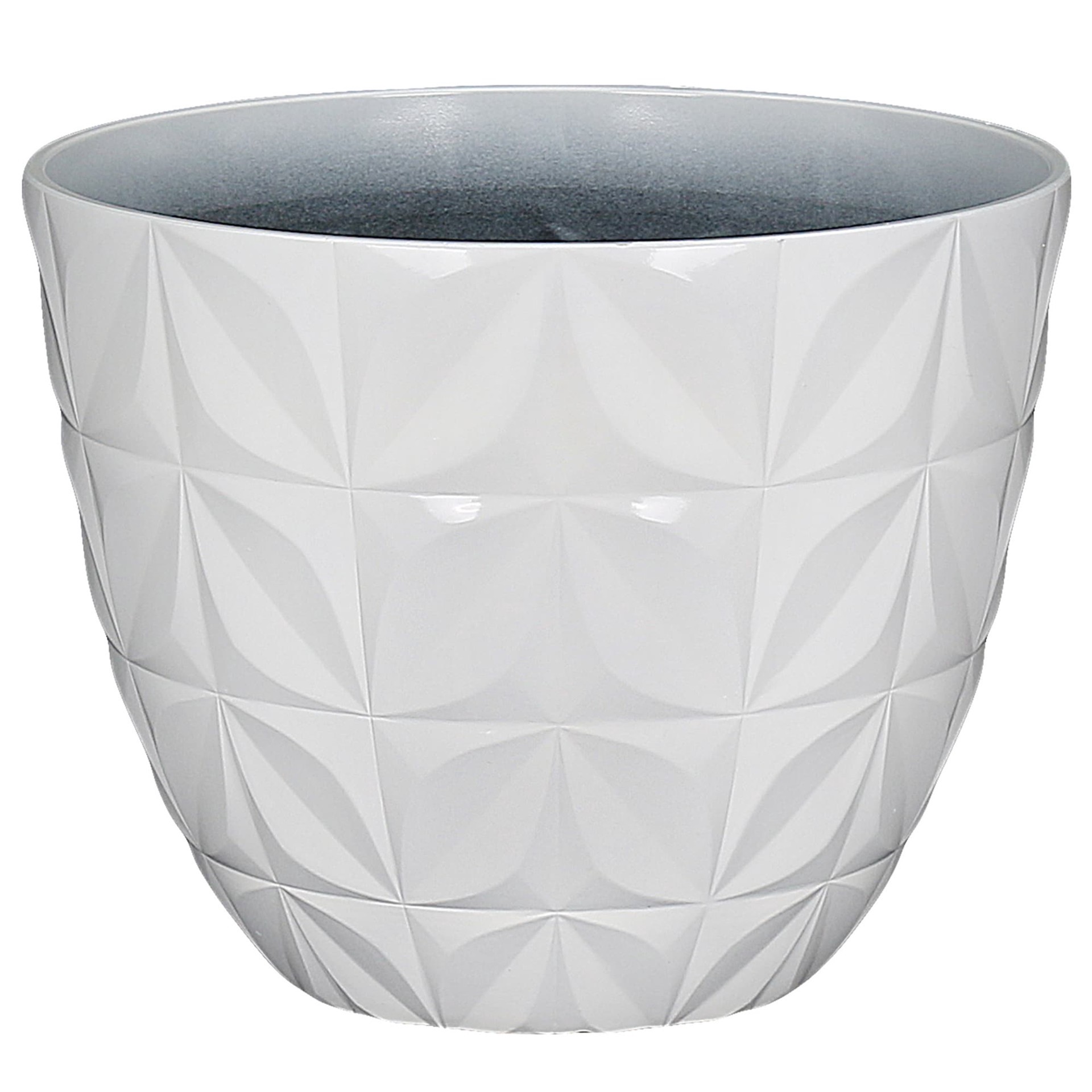 slide 1 of 6, allen + roth 11.46-in W x 11.46-in L White Recycled plastic Indoor/Outdoor Planter, 1 ct