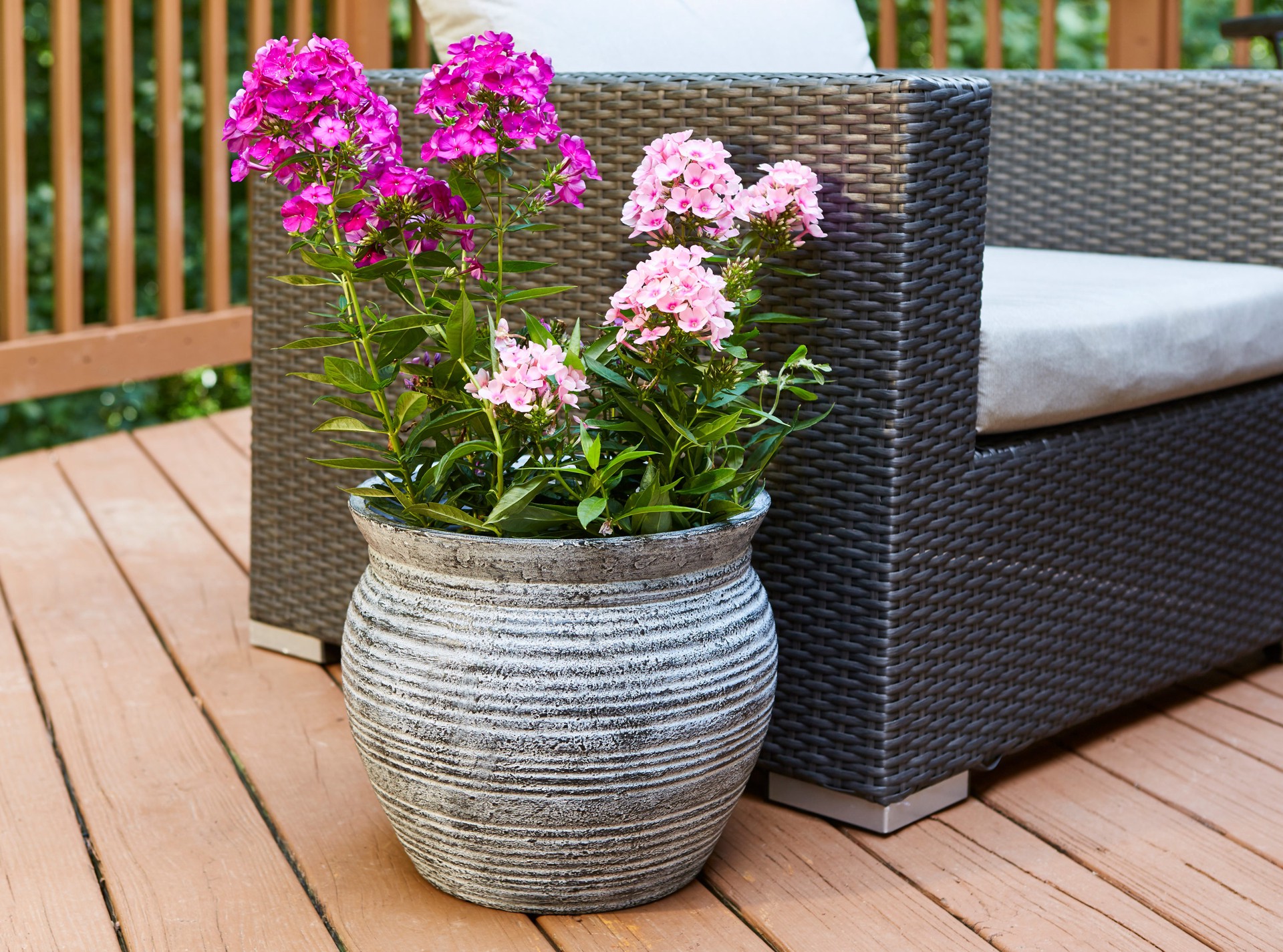 slide 4 of 6, allen + roth Round 16.0-in W x 16.0-in L Gray Mixed/Composite Indoor/Outdoor Planter, 1 ct