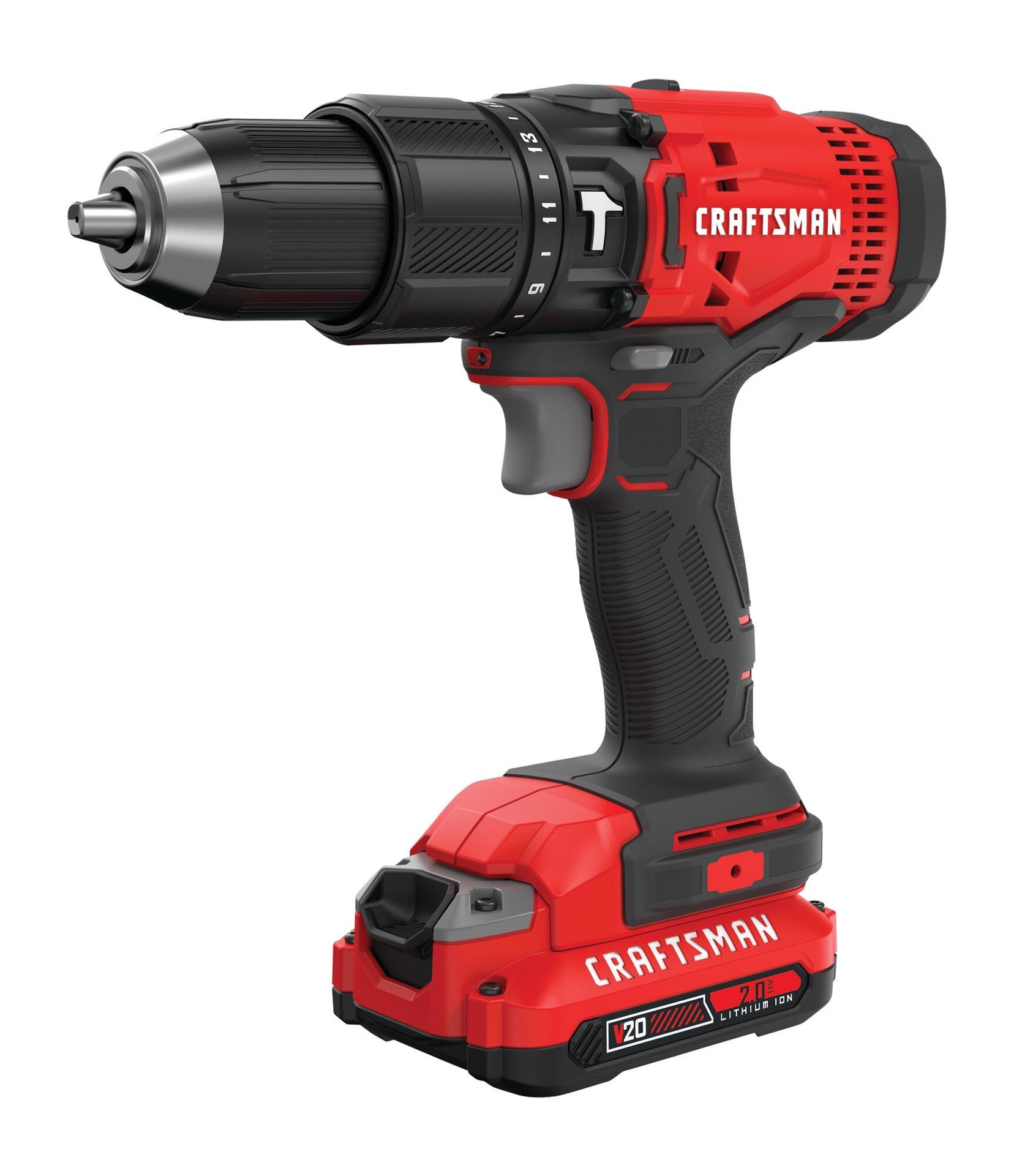 slide 1 of 6, CRAFTSMAN V20 1/2-in 20-volt max Variable Speed Cordless Hammer Drill 1 -Batteries, 1 ct