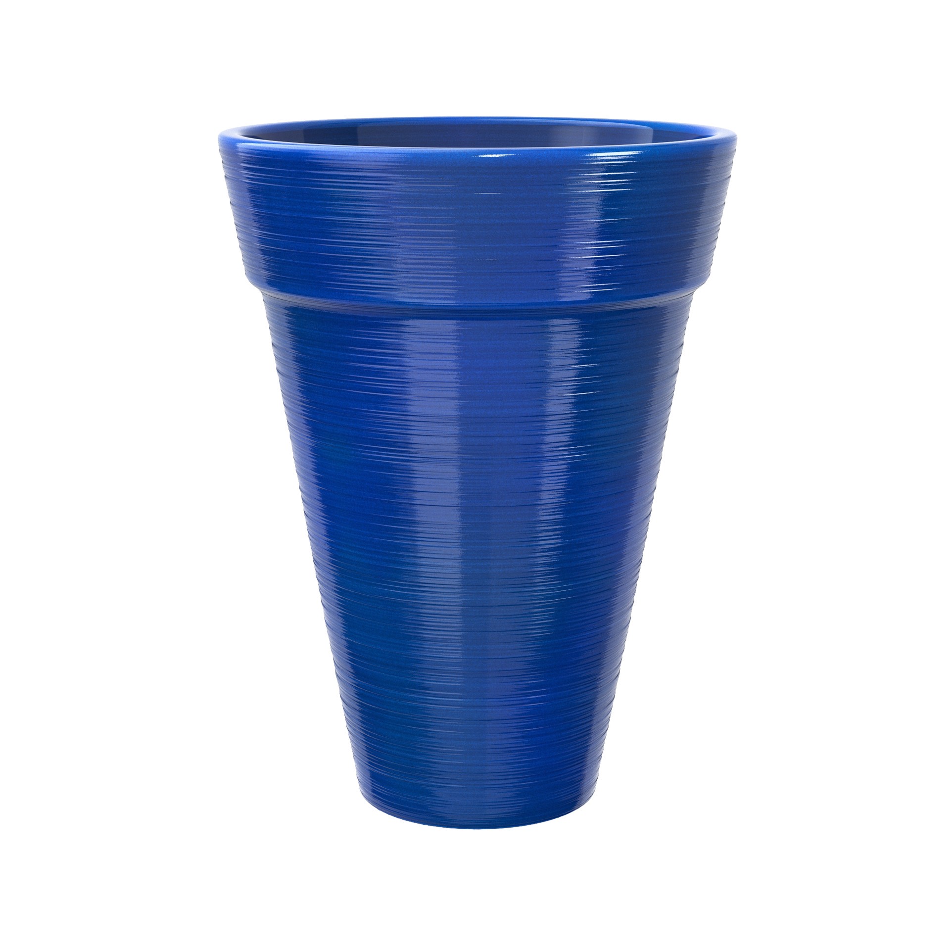 slide 3 of 6, allen + roth Round 15.79-in W x 15.79-in L Blue Resin Indoor/Outdoor Planter, 1 ct
