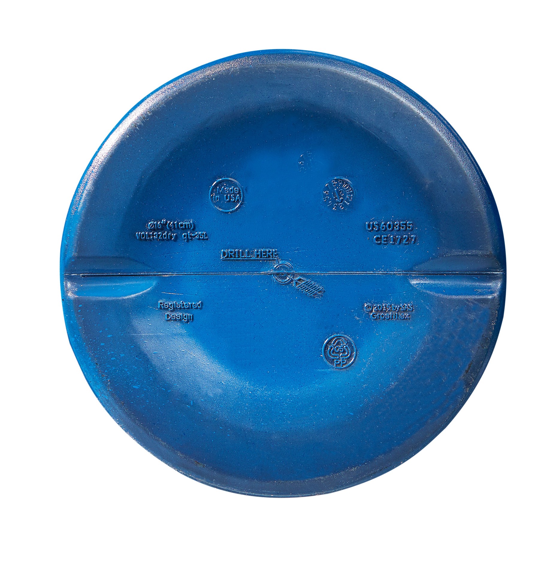 slide 6 of 6, allen + roth Round 15.79-in W x 15.79-in L Blue Resin Indoor/Outdoor Planter, 1 ct