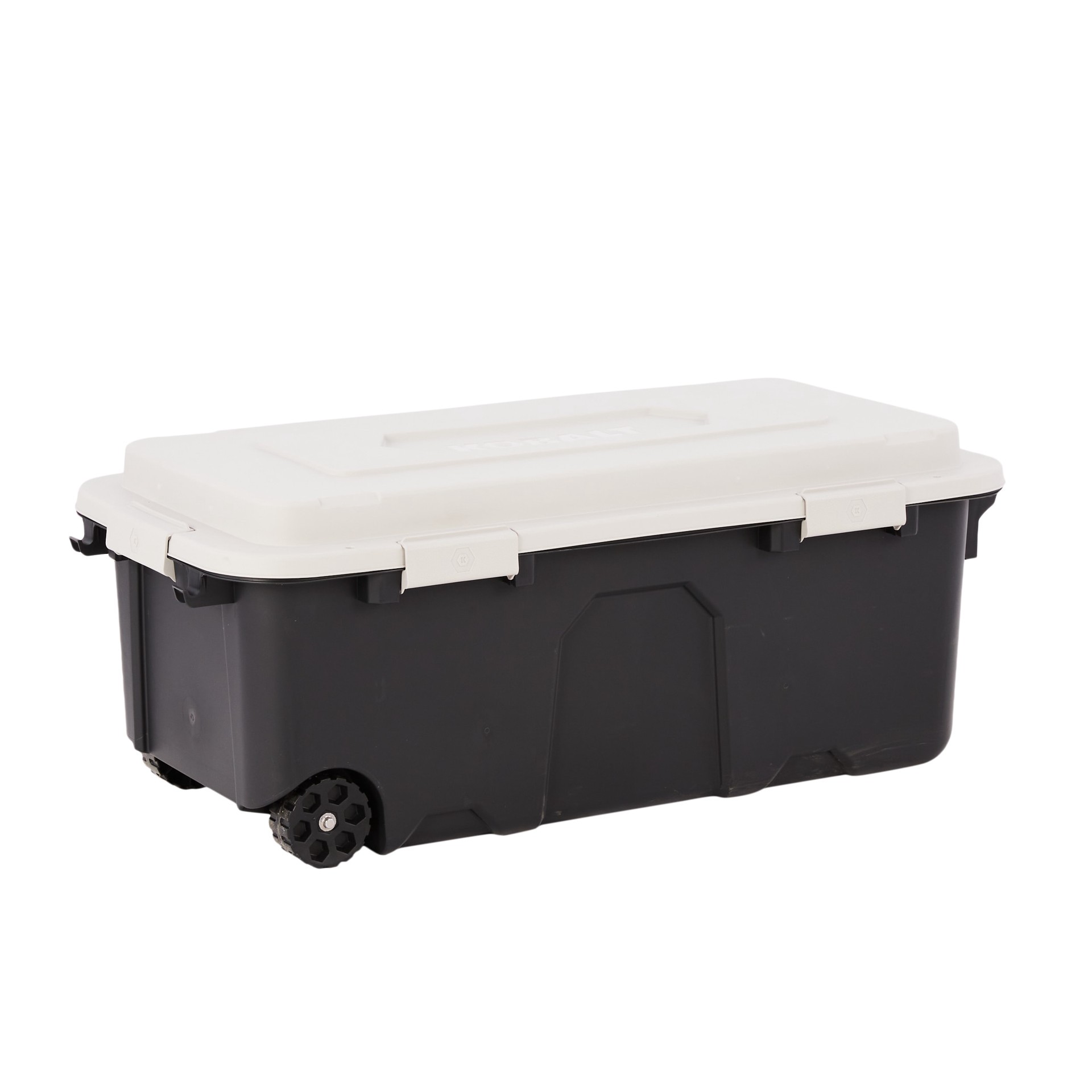 slide 5 of 6, Kobalt X-large 31 -Gallons ( 124 -Quarts ) Grey Heavy Duty Rolling Stackable Tote with Latching Lid, 1 ct