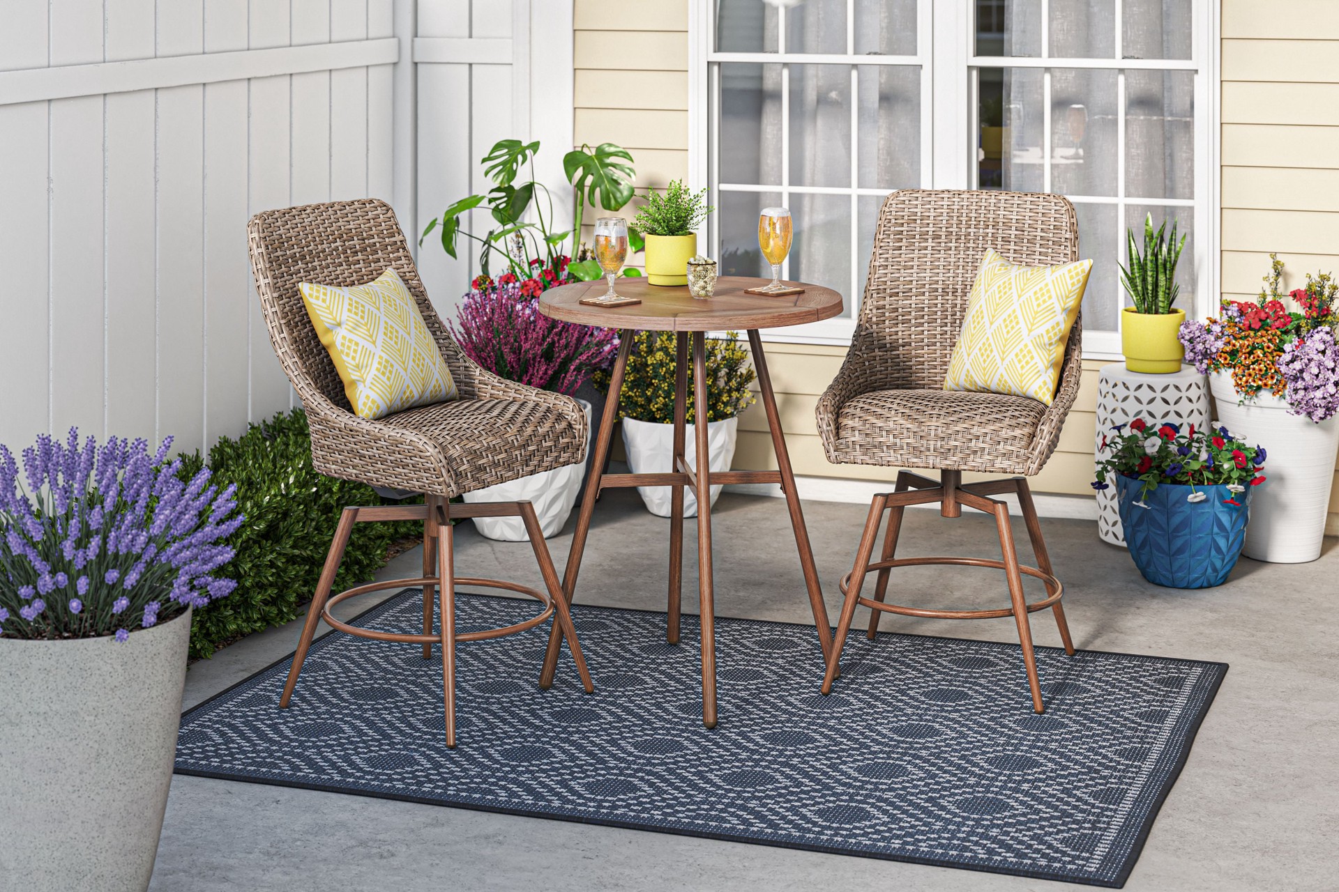 slide 2 of 6, allen + roth Round 15.79-in W x 15.79-in L White Resin Indoor/Outdoor Planter, 1 ct