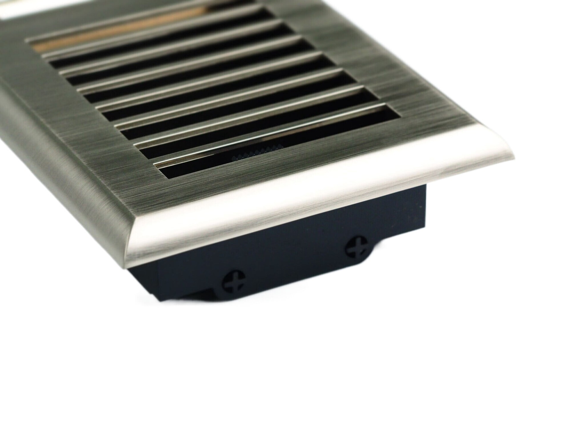 slide 6 of 6, allen + roth 4-in x 12-in ABS resin Satin Nickel Floor Register, 1 ct