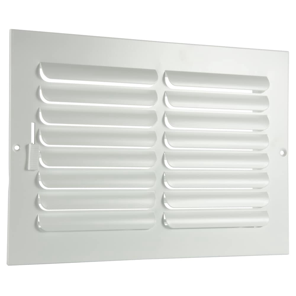 slide 2 of 6, RELIABILT 12-in x 8-in 1-way curved Steel White Sidewall/Ceiling Register, 1 ct