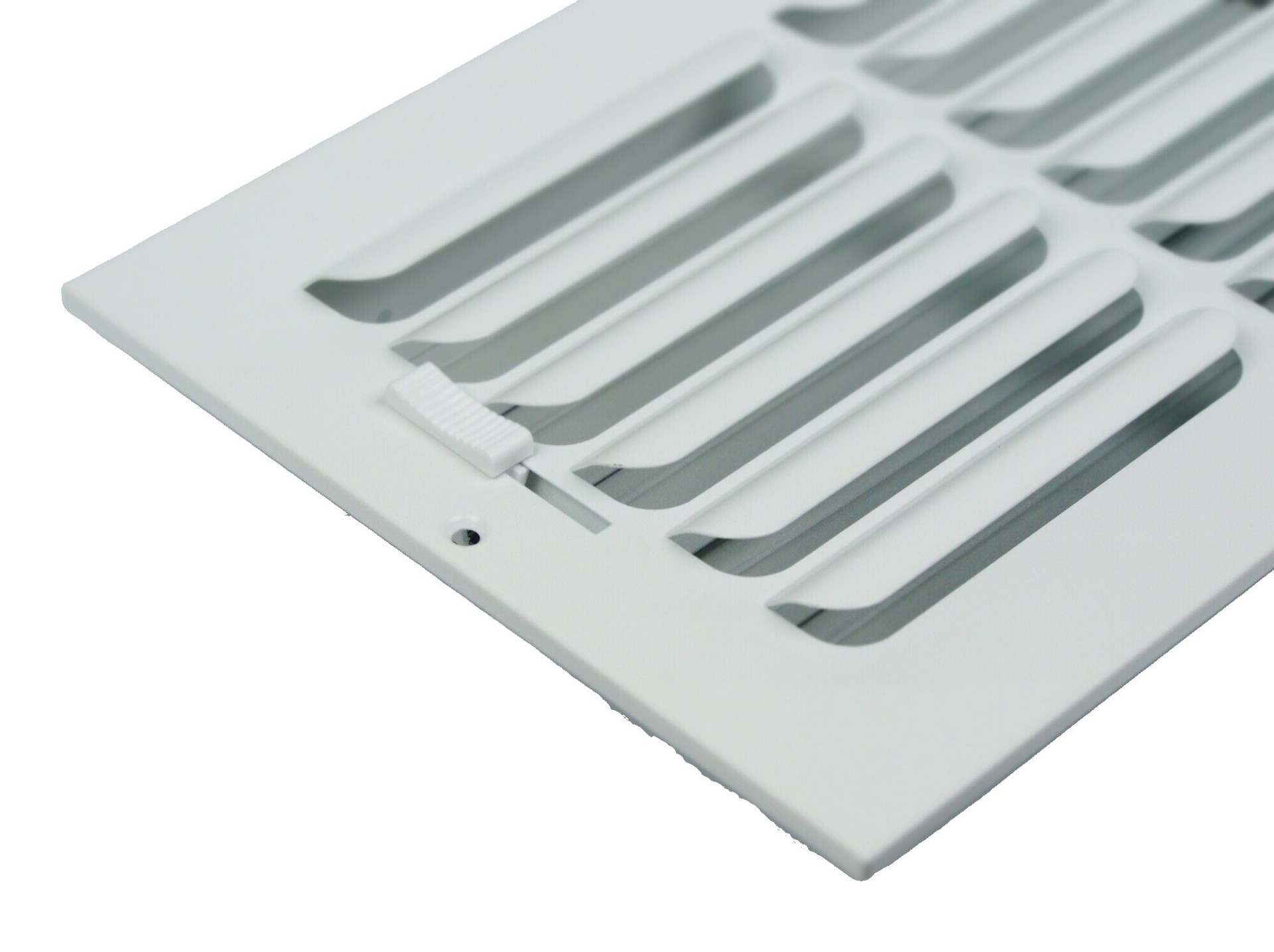 slide 4 of 6, RELIABILT 12-in x 8-in 1-way curved Steel White Sidewall/Ceiling Register, 1 ct