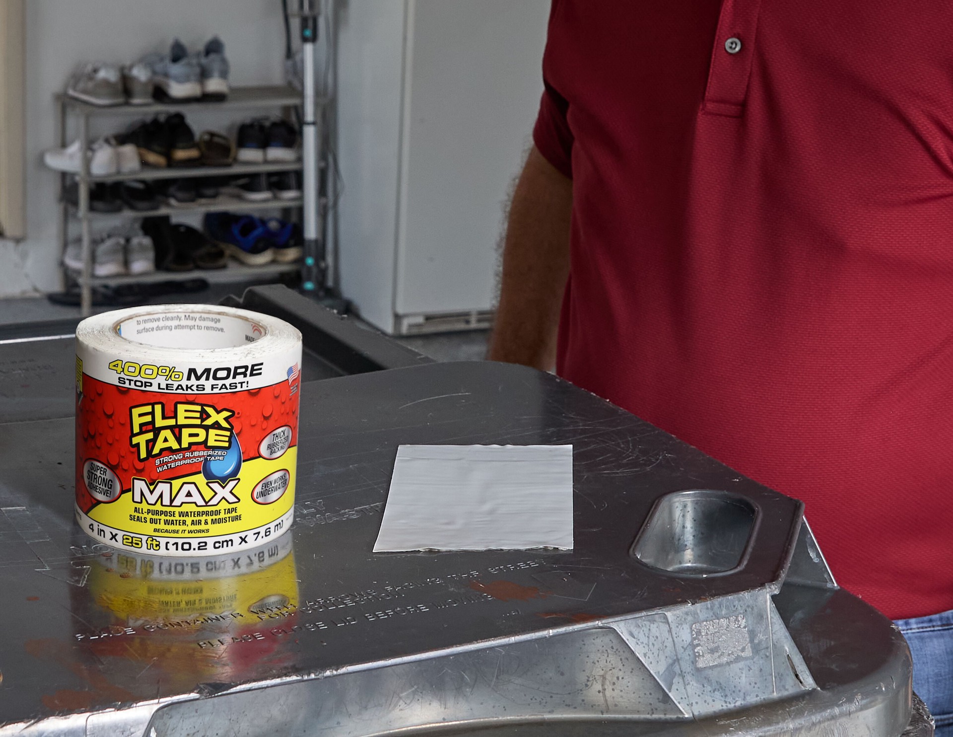 slide 4 of 6, Flex Tape Max White Waterproof Rubberized Duct Tape 4-in x 25 Feet, 1 ct